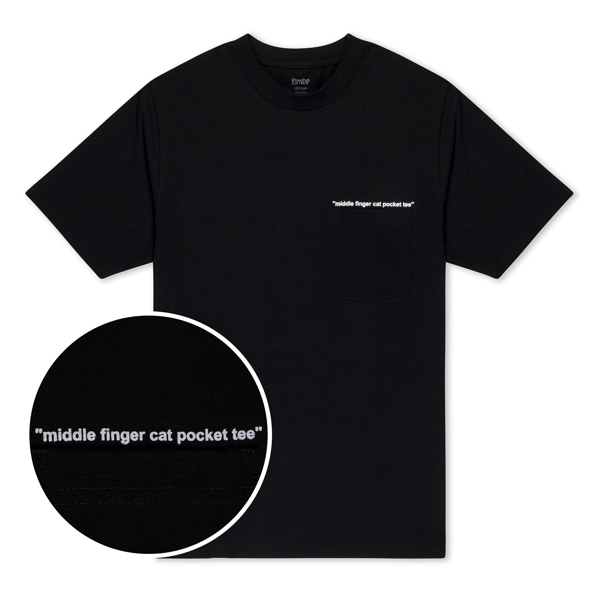 MIDDLE FINGURE CAT POCKET TEE