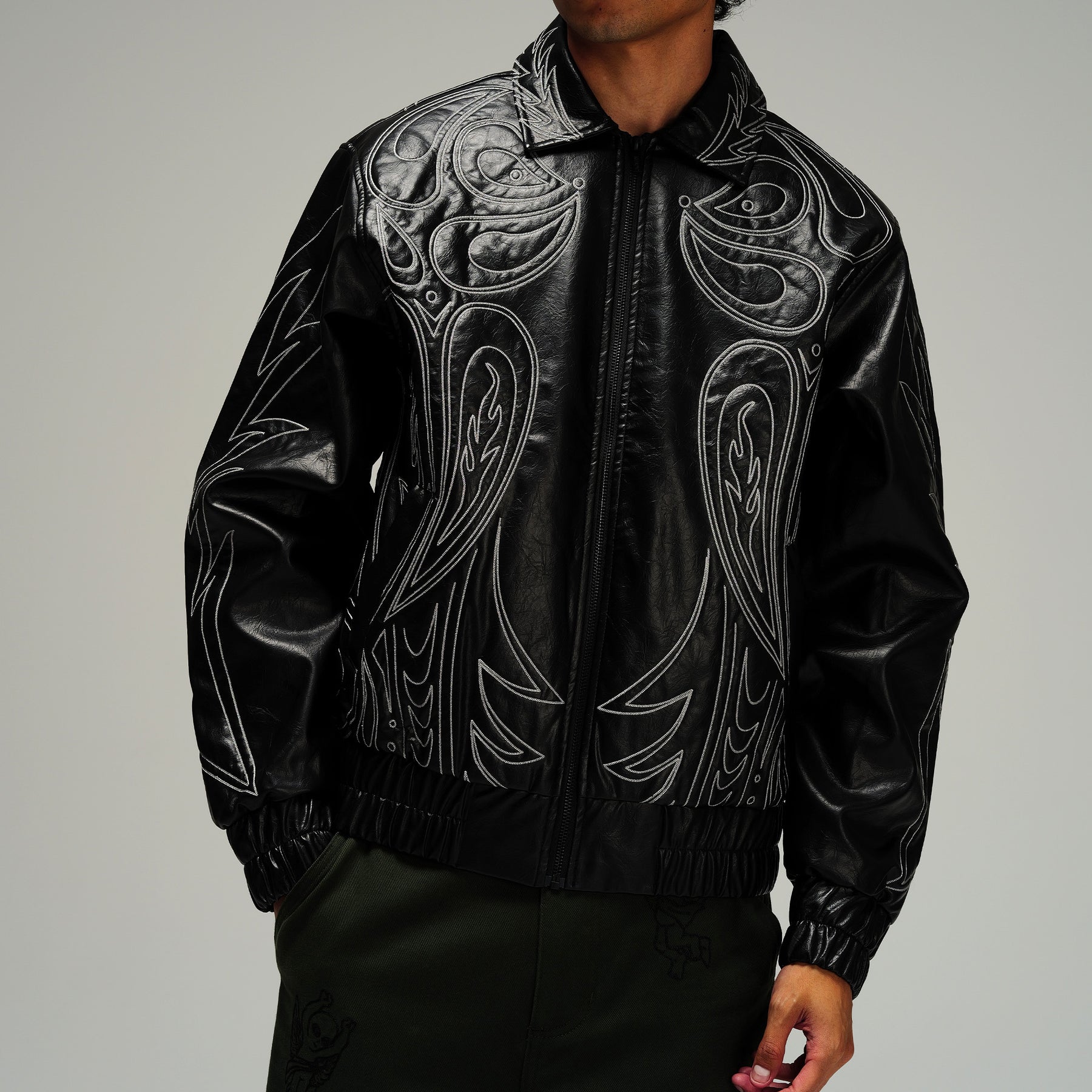 HOWDY LEATHER PUFFER JACKET