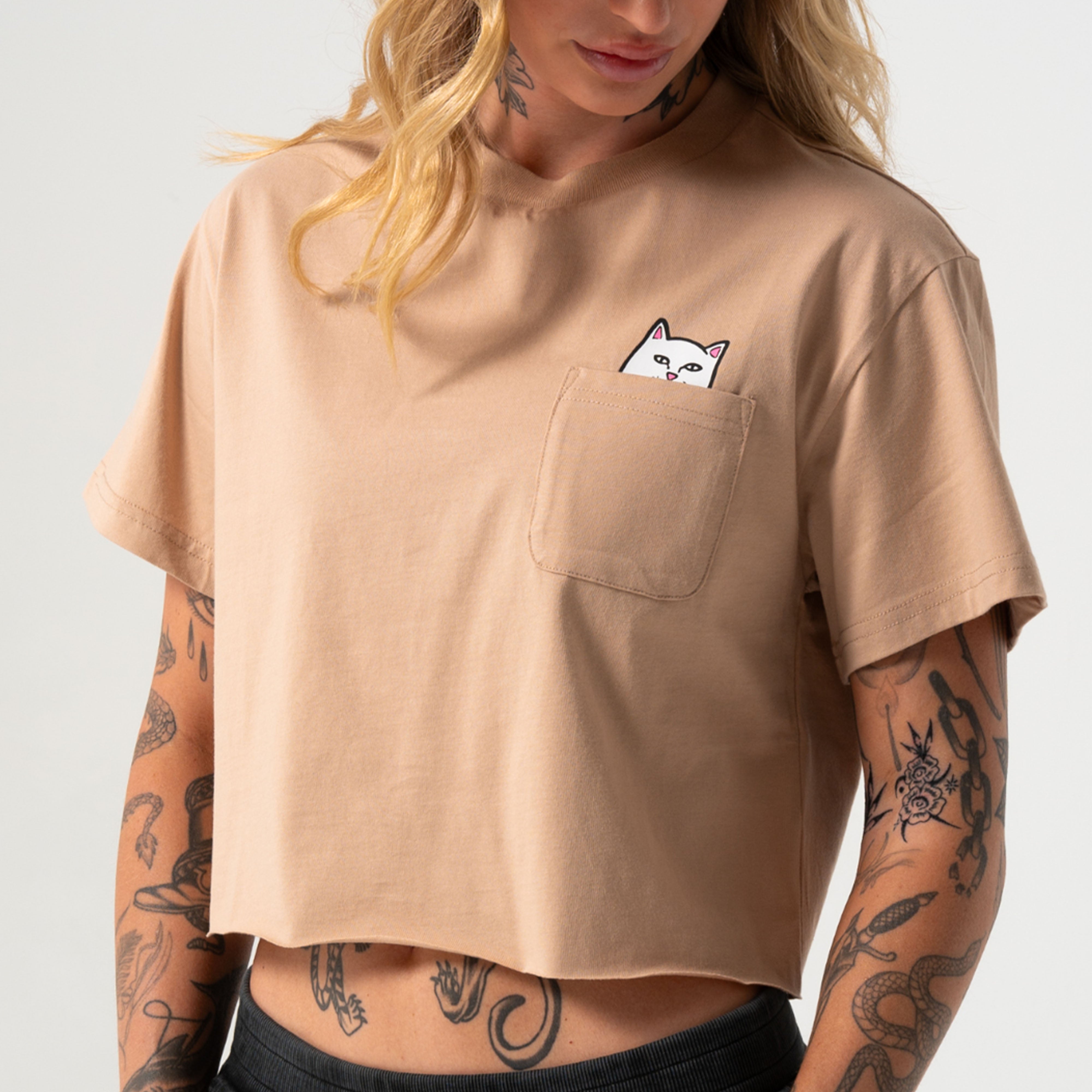 LORD NERMAL CROPPED BABY POCKET TEE (ALMOND)