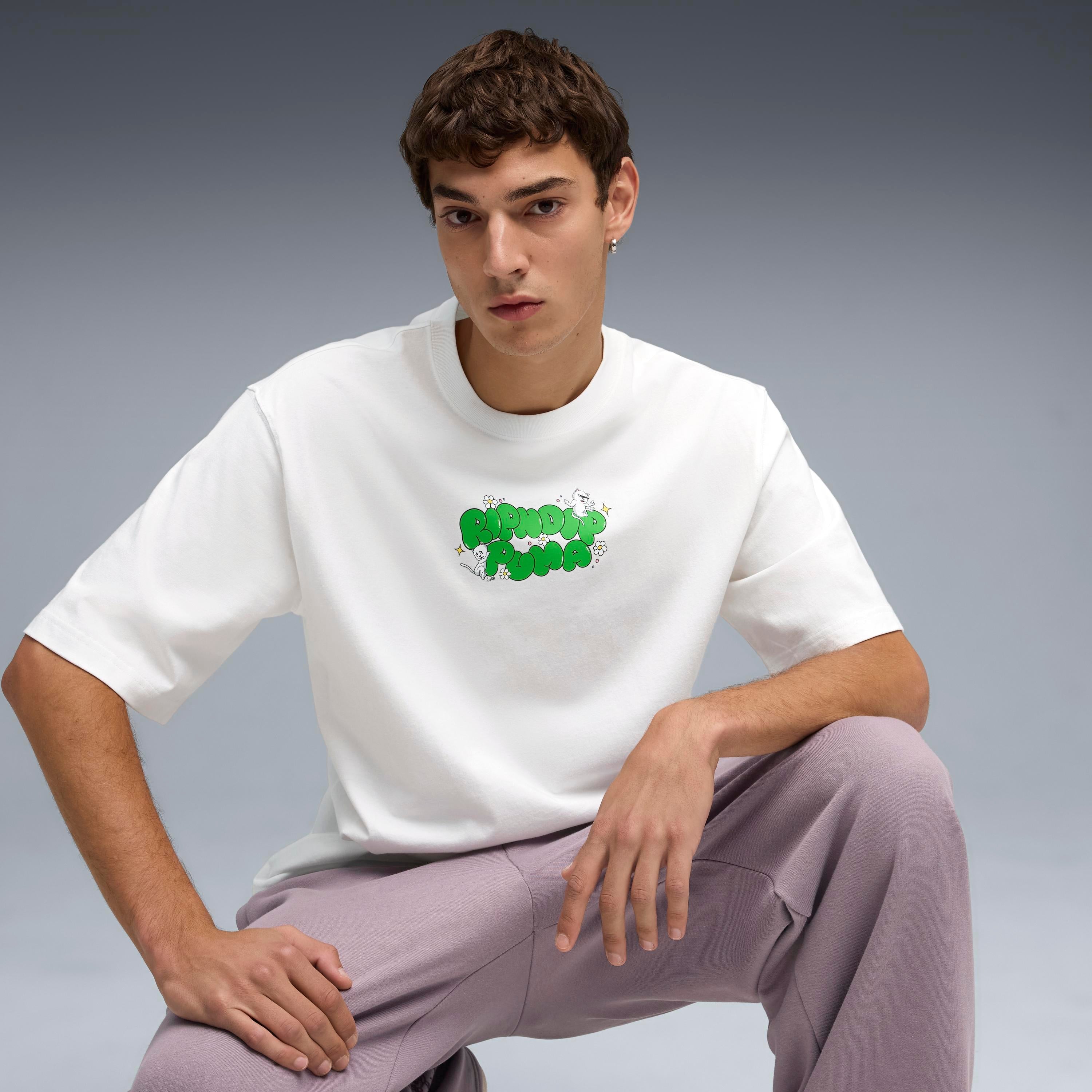 PUMA × RIPNDIP BOXY GRAPHIC TEE (WHITE)