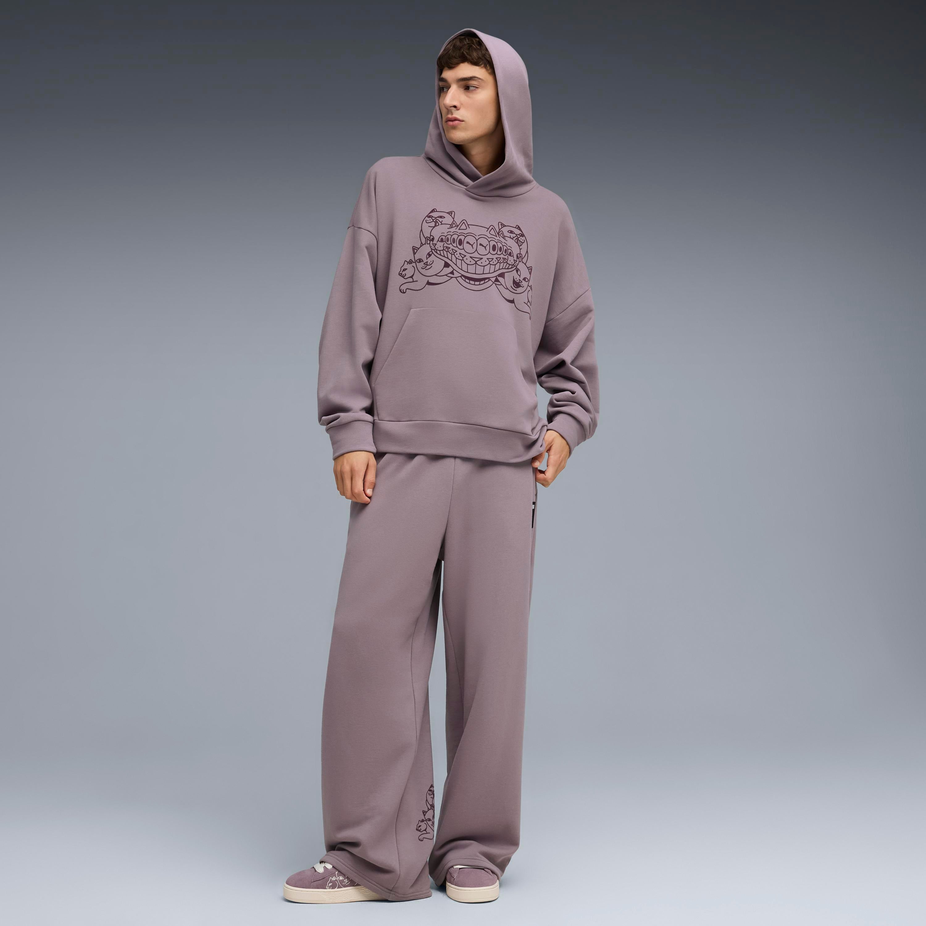 PUMA × RIPNDIP BOXY GRAPHIC HOODIE (PLUM JAM)