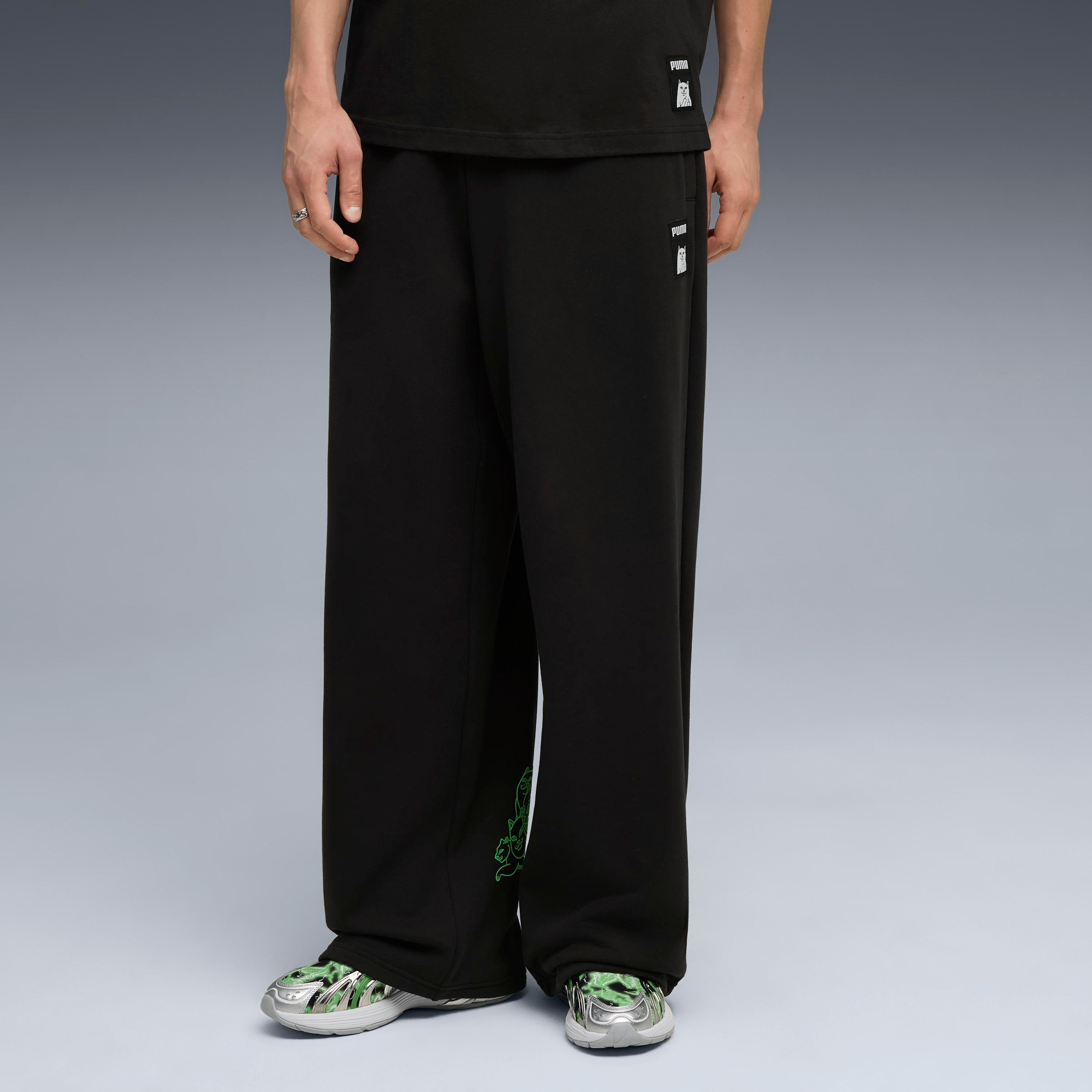 PUMA × RIPNDIP OVERSIZED WIDE PANTS (BLACK)
