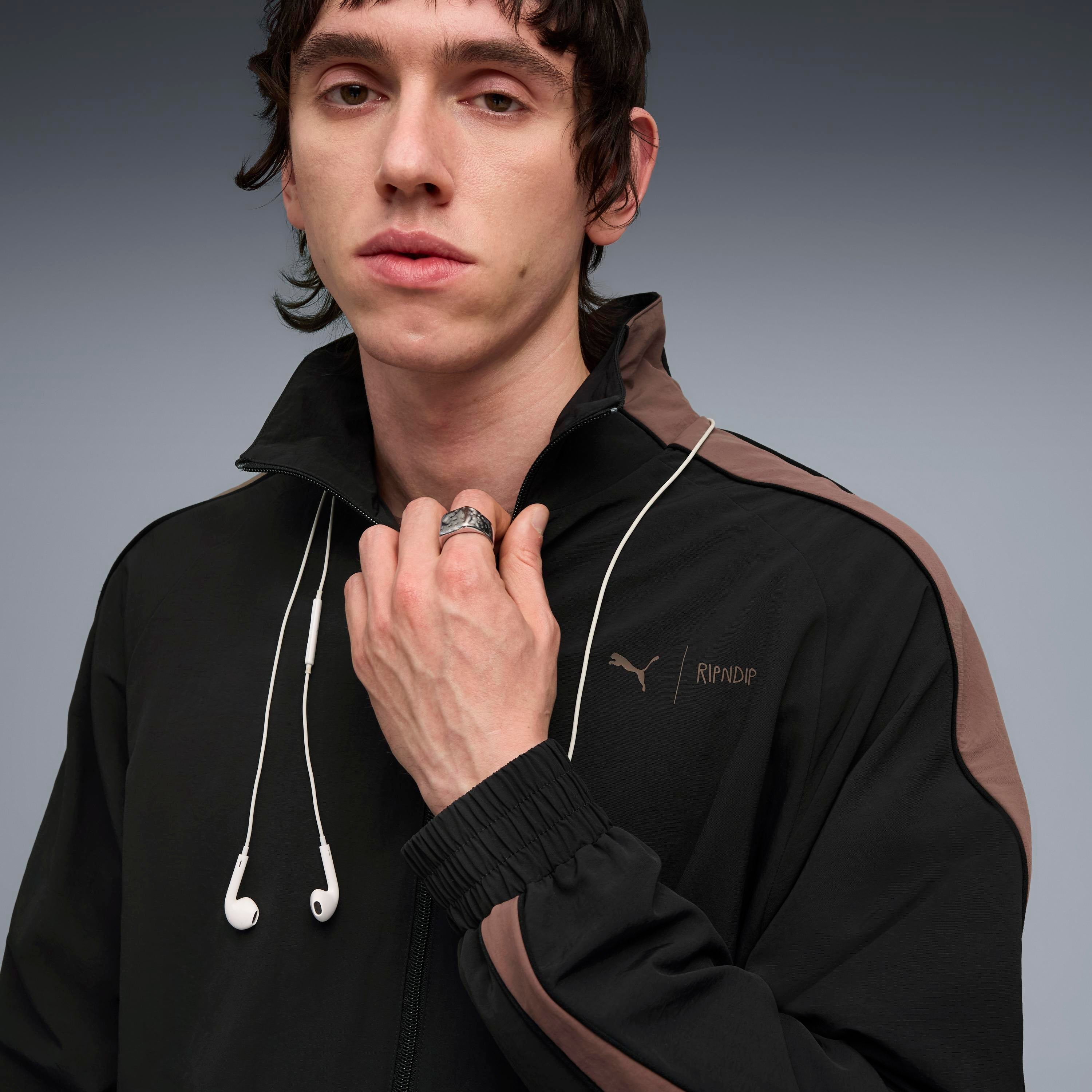 PUMA × RIPNDIP T7 OVERSIZED TRACK JACKET (BLACK)