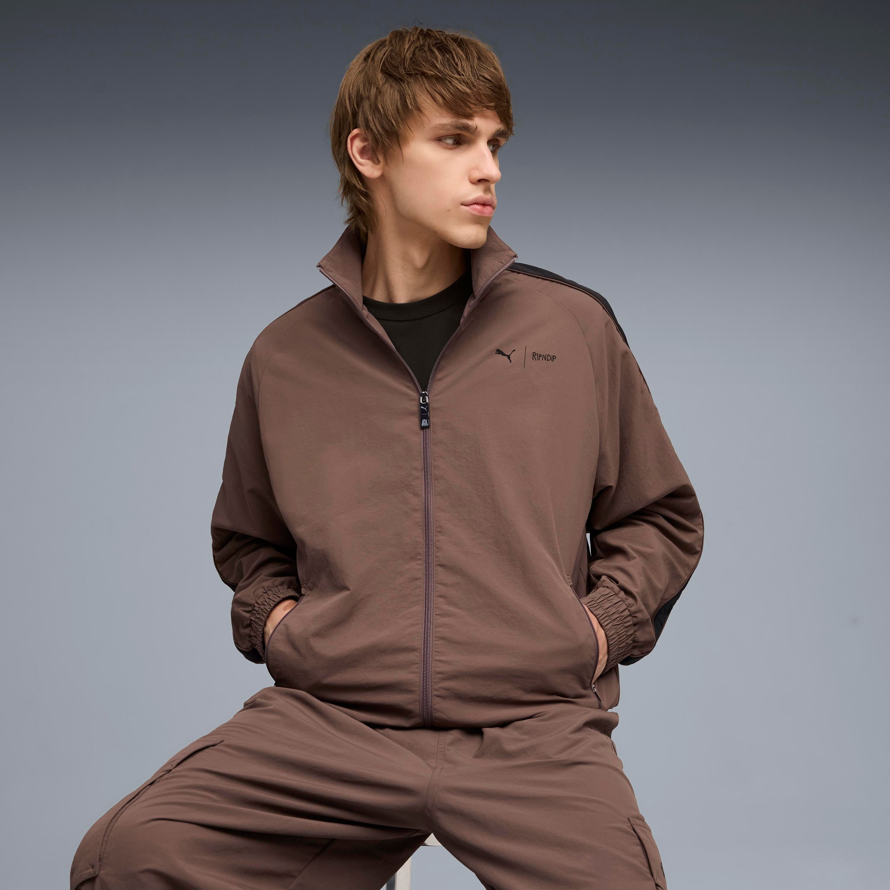 PUMA × RIPNDIP T7 OVERSIZED TRACK JACKET (FLAT BRONZE)