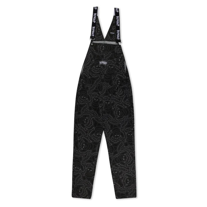 Big Pussy Energy Cotton Twill Overalls (Black)