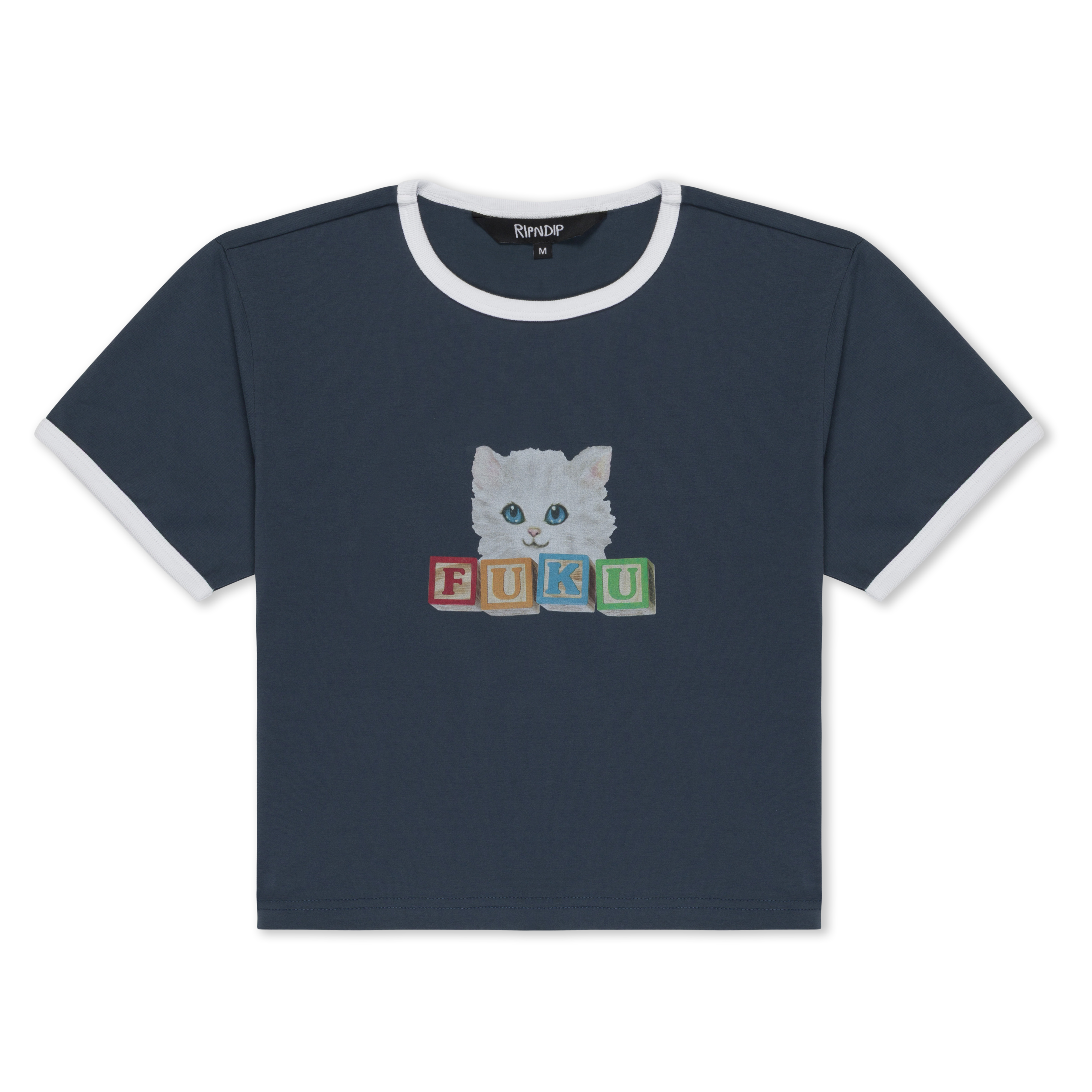 FUKU CROPPED BABY RINGER TEE