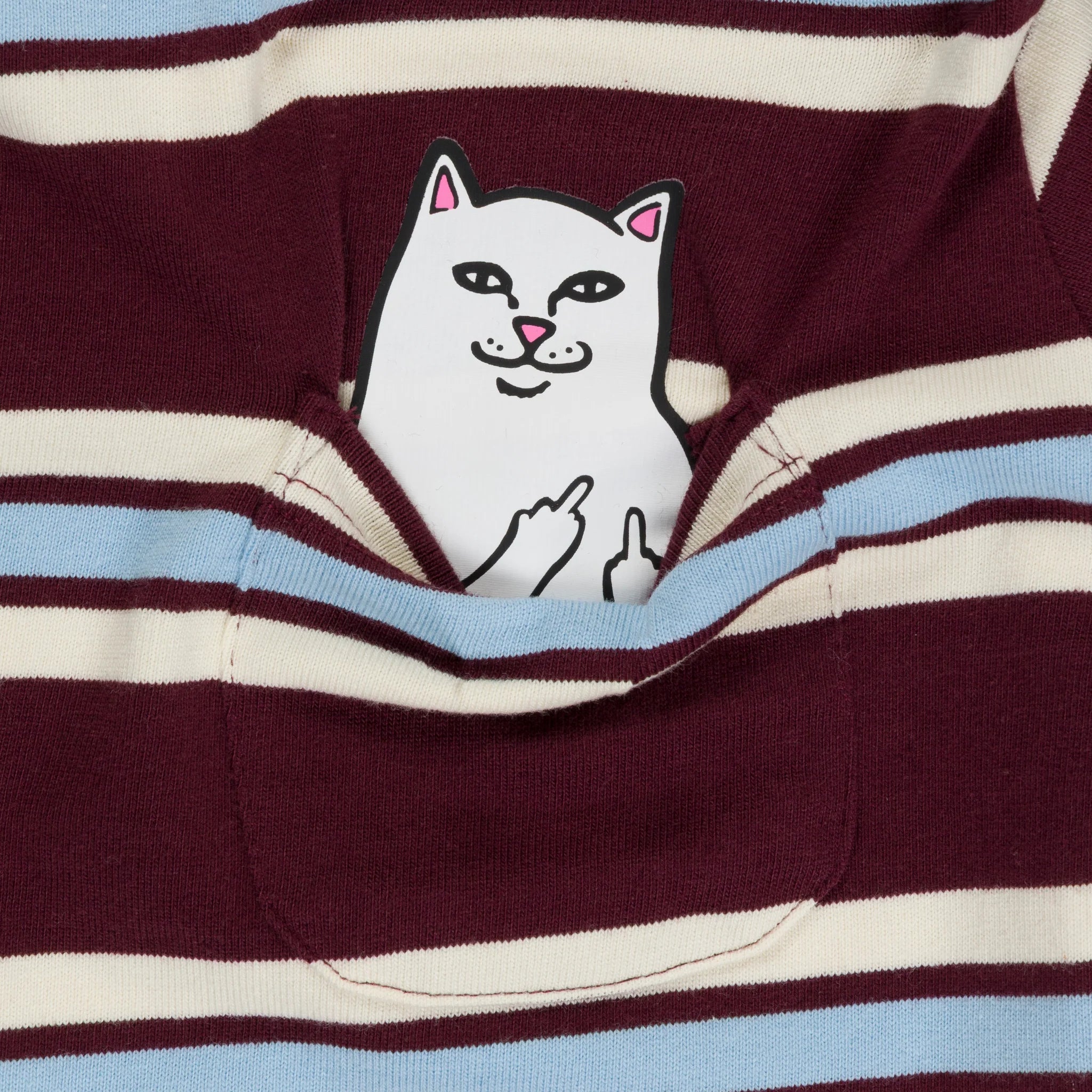LORD NERMAL CROPPED BABY POCKET TEE (BROWN STRIPE)