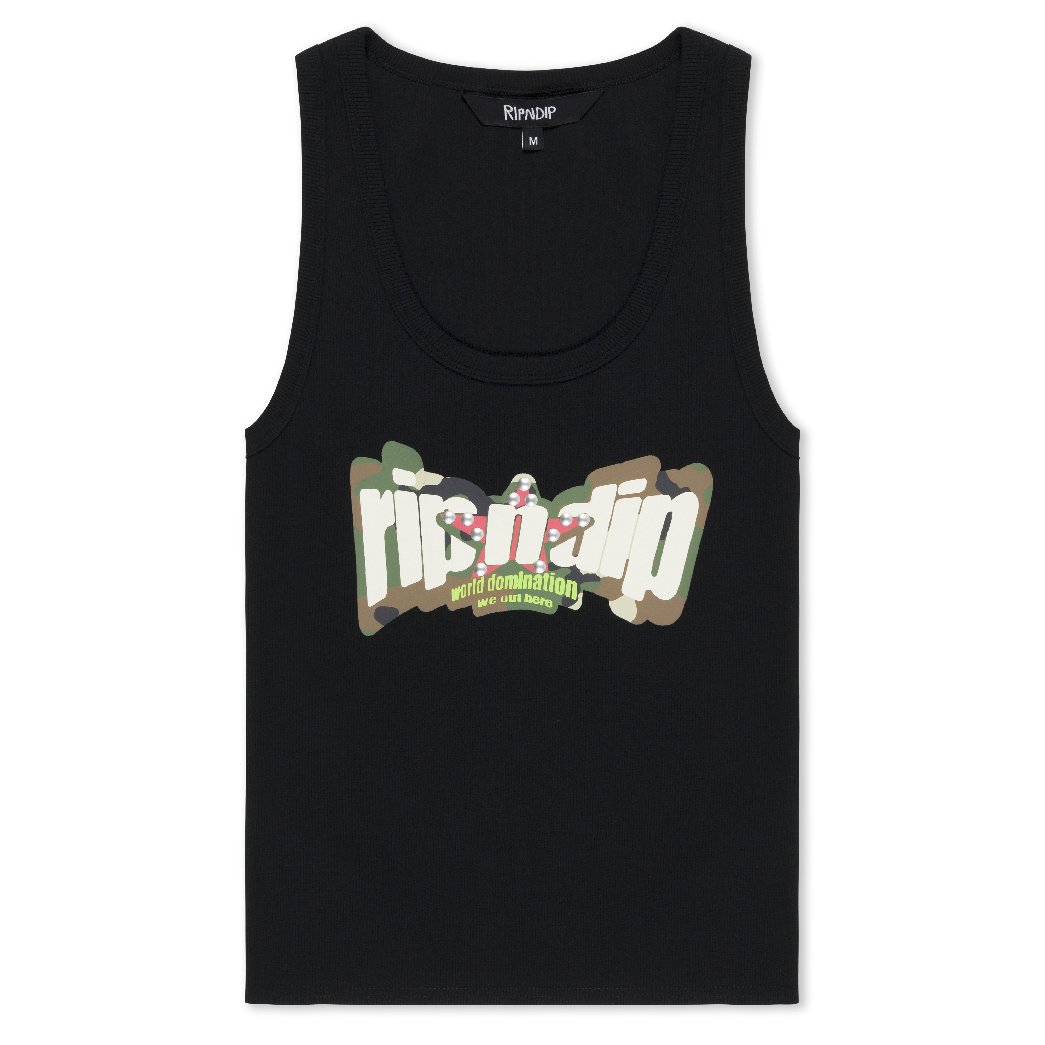 WORLD DOMINATION RIBBED TANK (BLACK)
