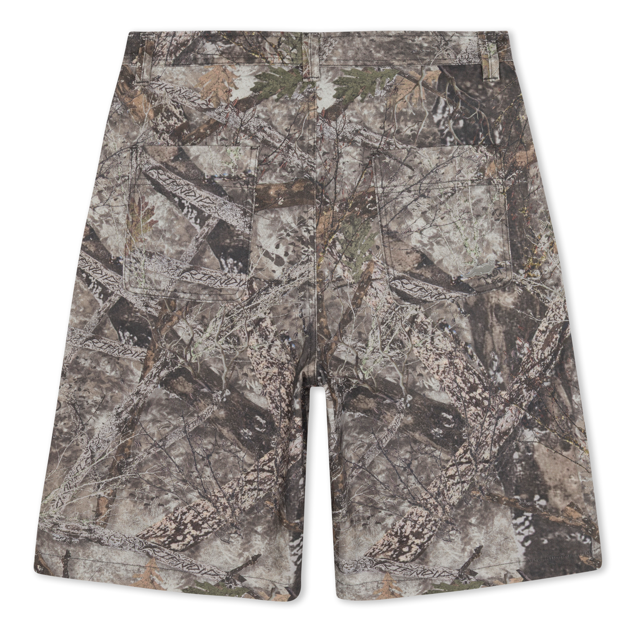 NERMAL TREE CAMO DENIM SHORTS