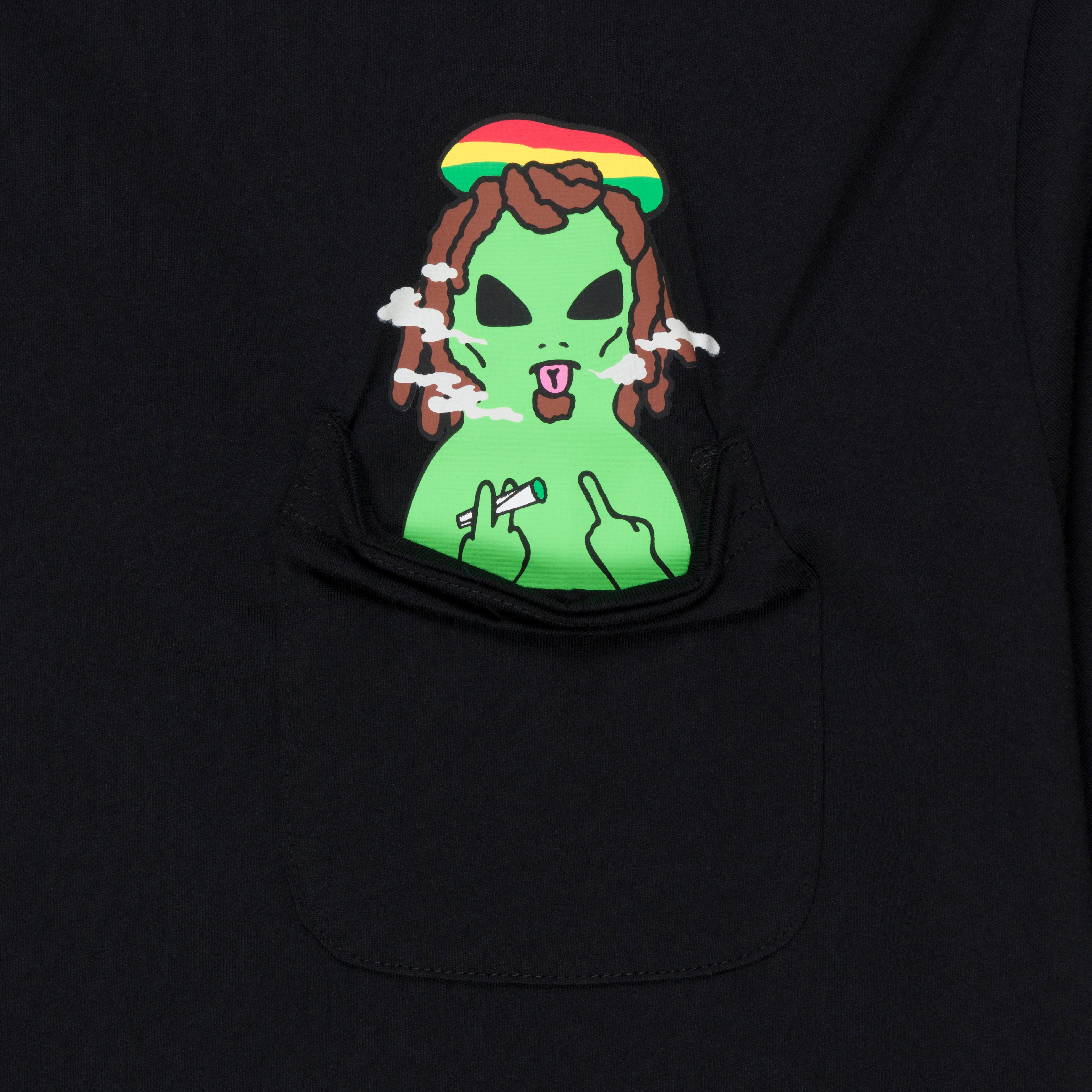 SMOKING RASTA ALIEN POCKET TEE