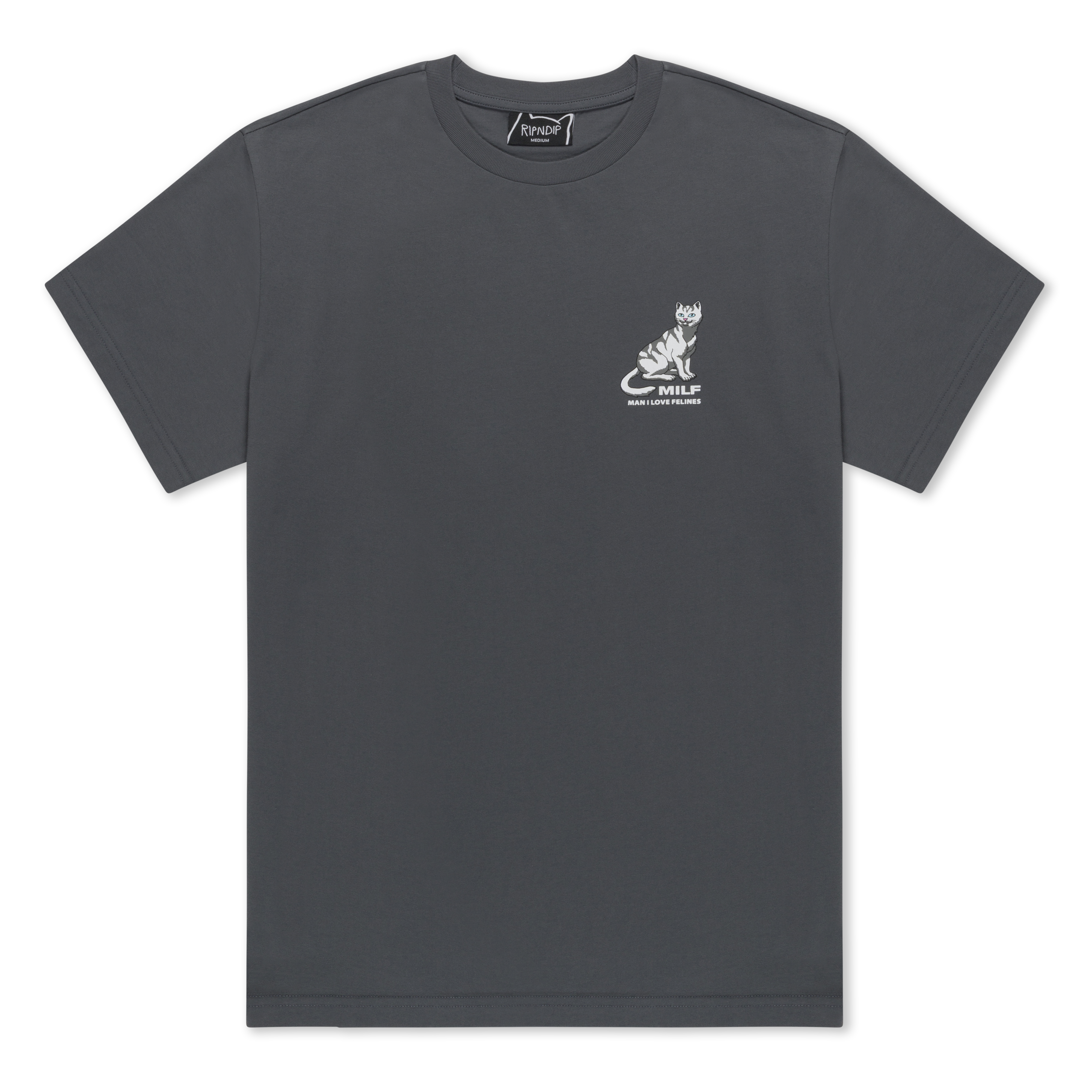 MAN I LOVE FELINES TEE (CHARCOAL)