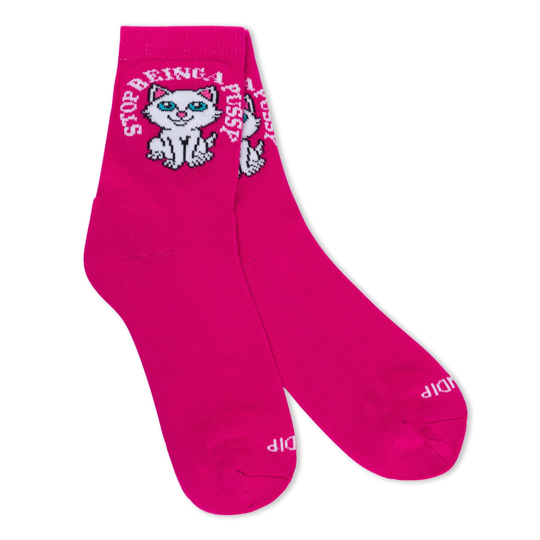 Stop Being A Pussy 2.0 Socks (Pink Glitter)
