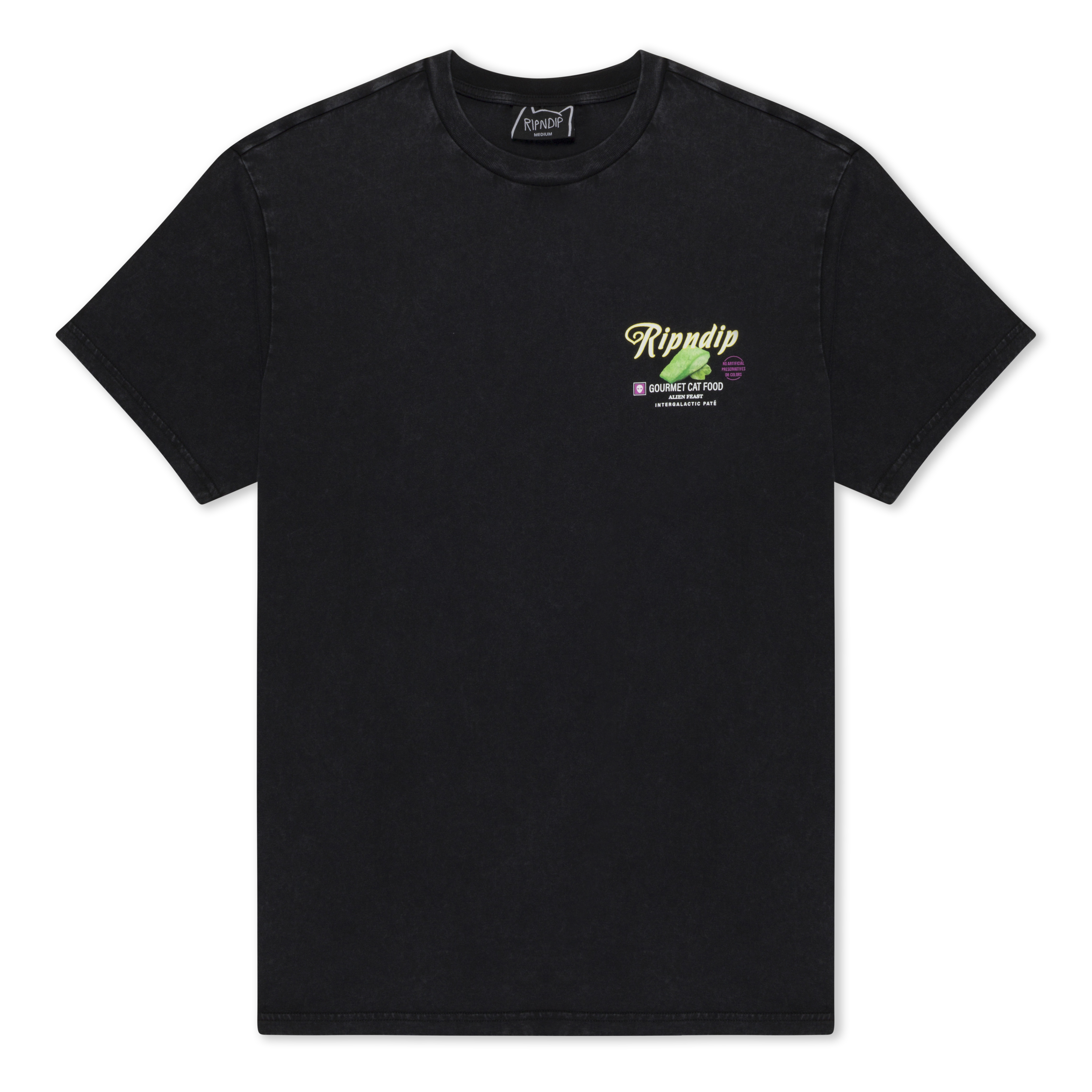 GOURMET CAT FOOD TEE (BLACK VINTAGE WASH)