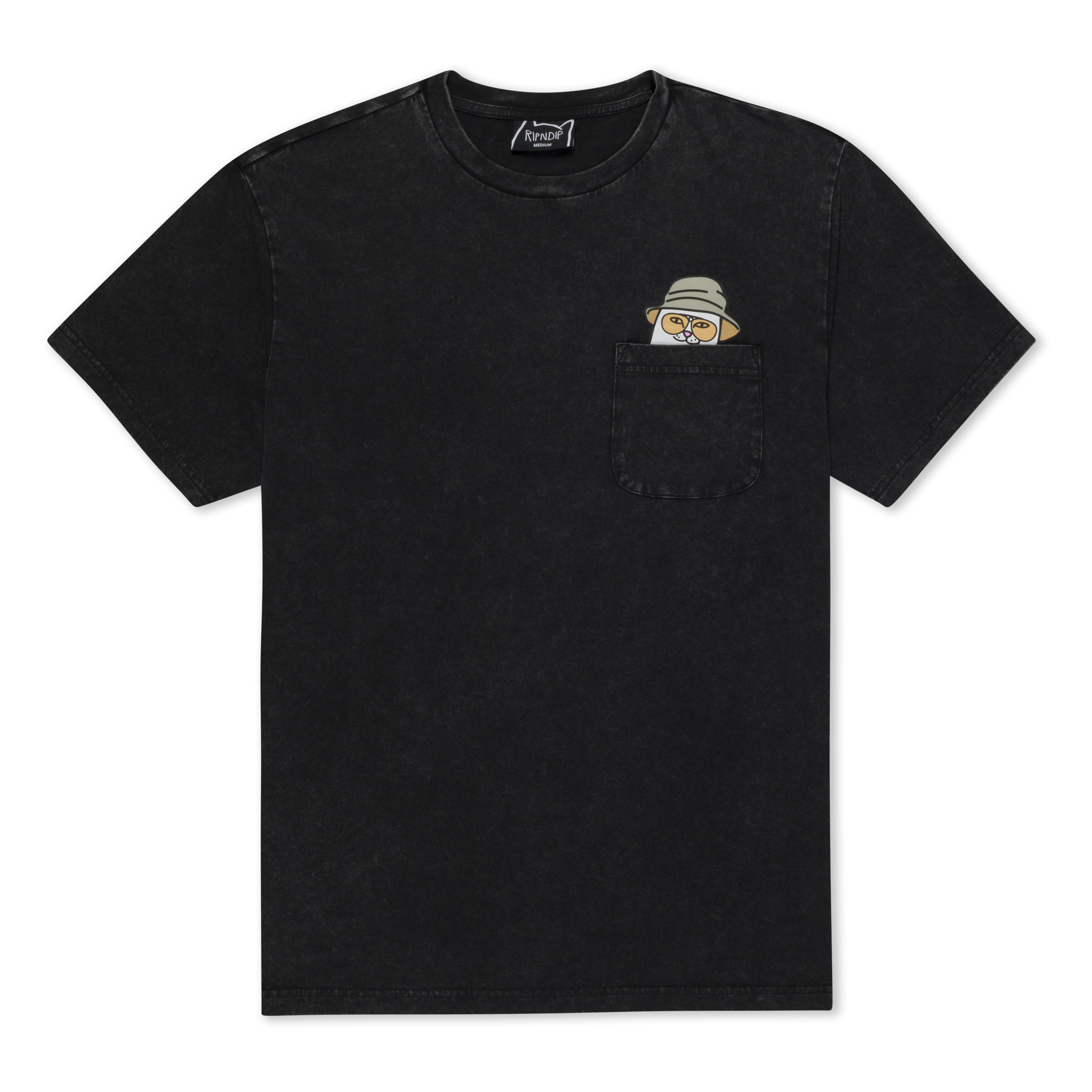 NERMAL S THOMPSON POCKET TEE (BLACK VINTAGE WASH)
