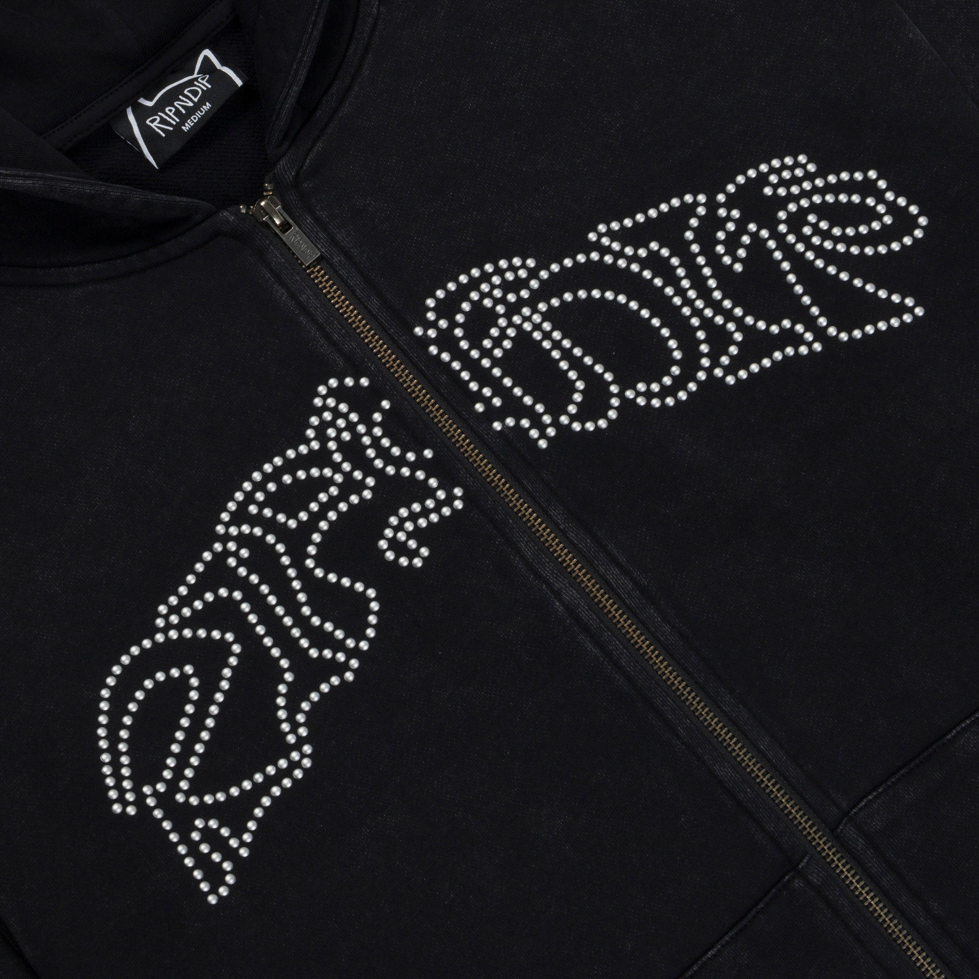 PRETTY FLACKO ZIP HOODIE (BLACK VINTAGE WASH)