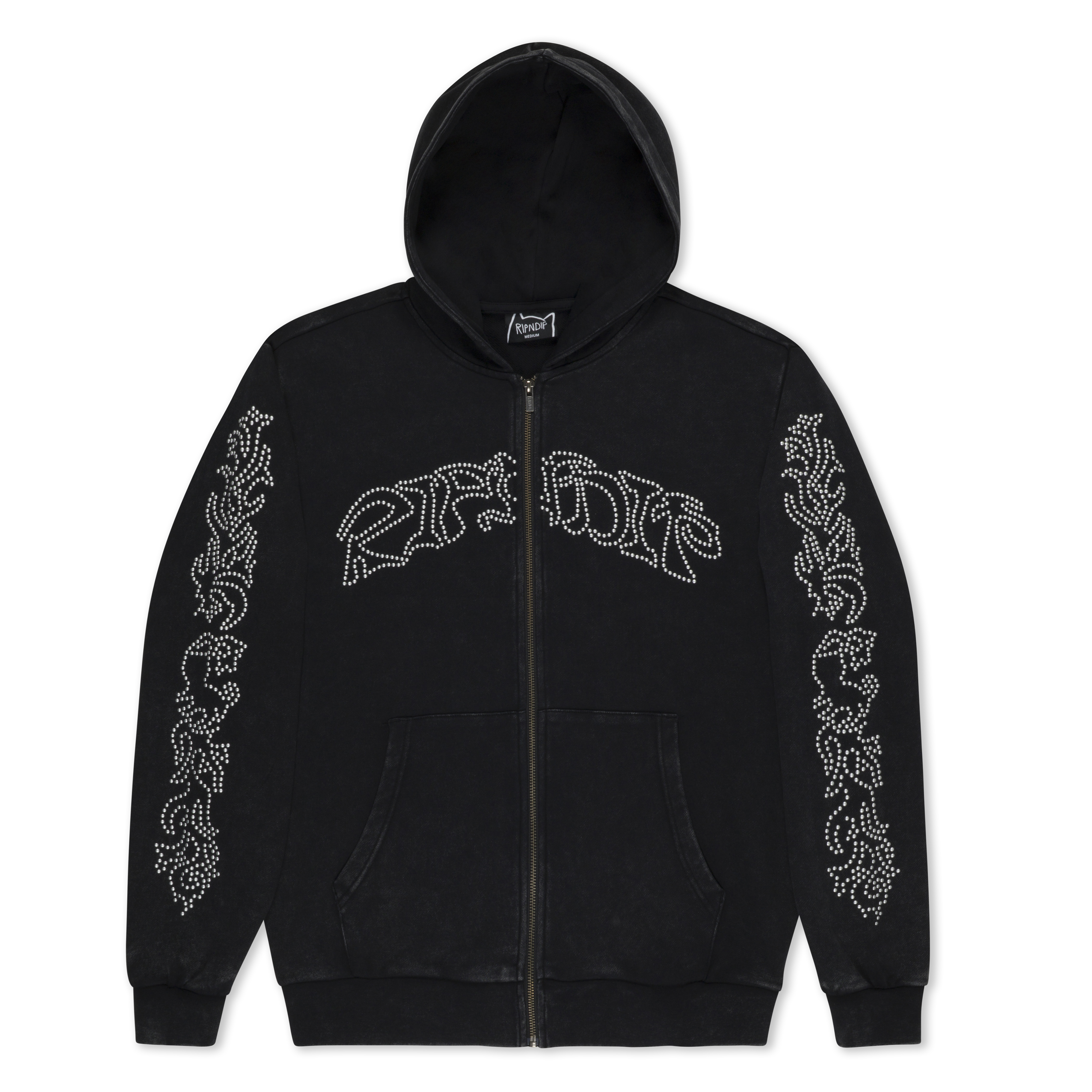 PRETTY FLACKO ZIP HOODIE (BLACK VINTAGE WASH)