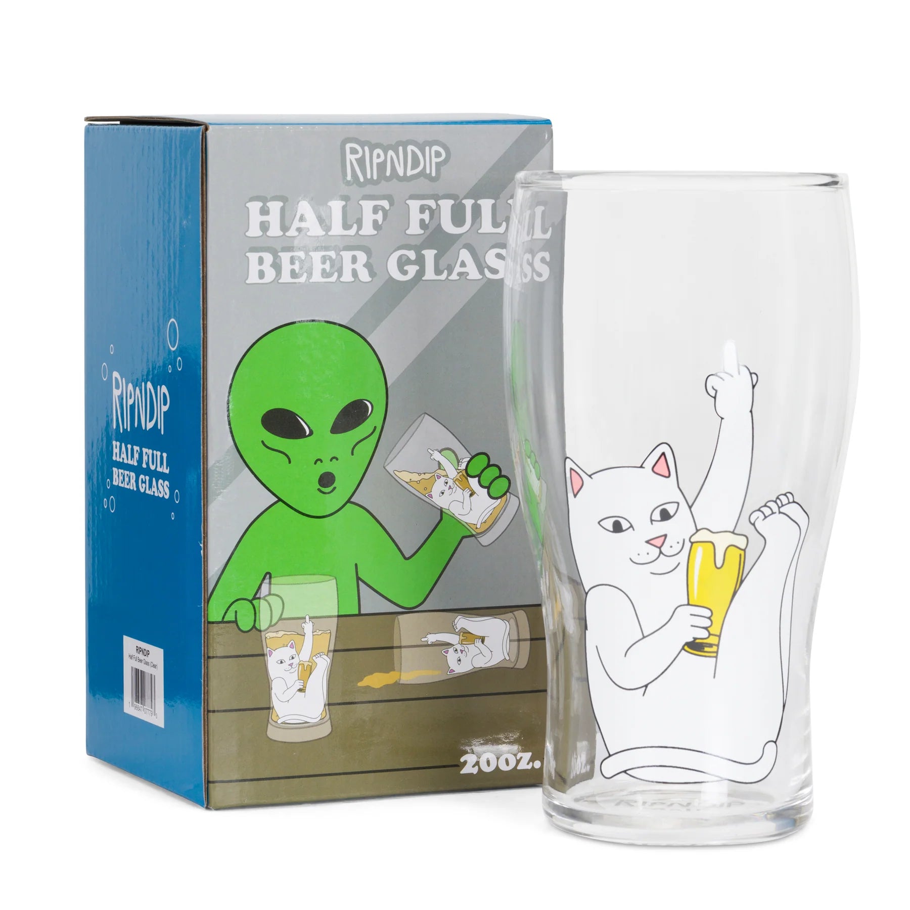 HALF FULL BEER GLASS