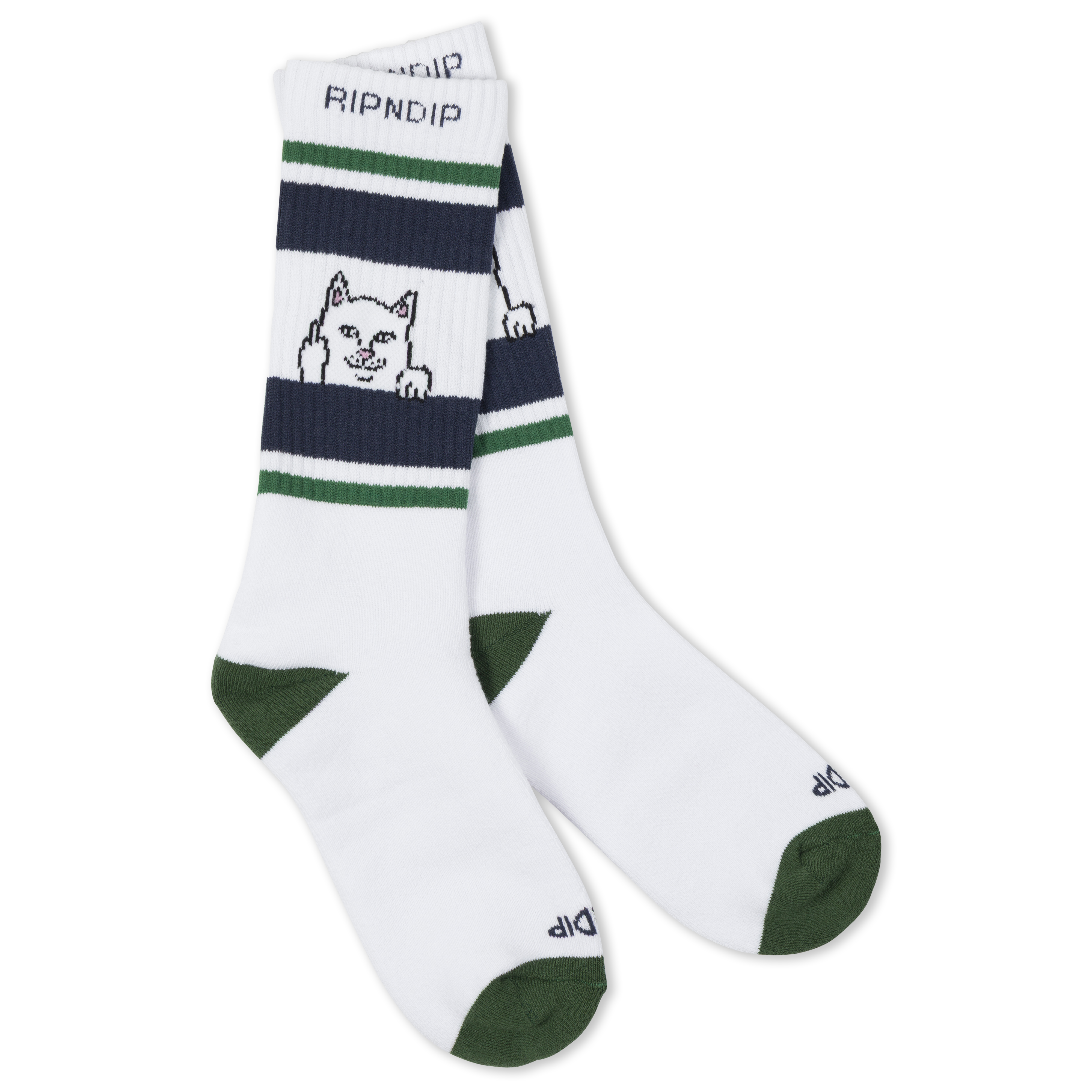PEEKING NERMAL SOCKS (GREEN / SLATE)