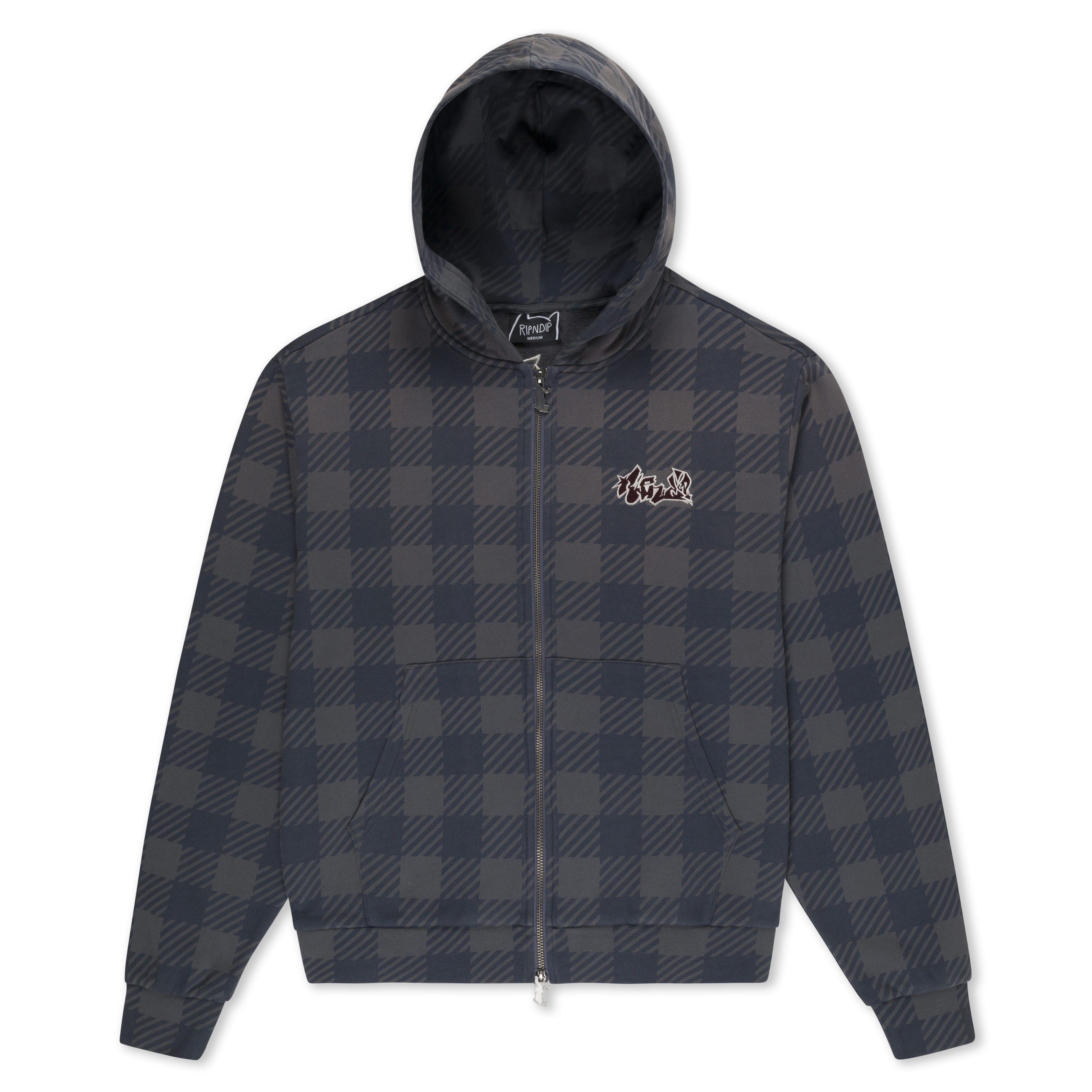 HARD IN DA PAINT ZIP-UP HOODIE (CHARCOAL SUN FADE)
