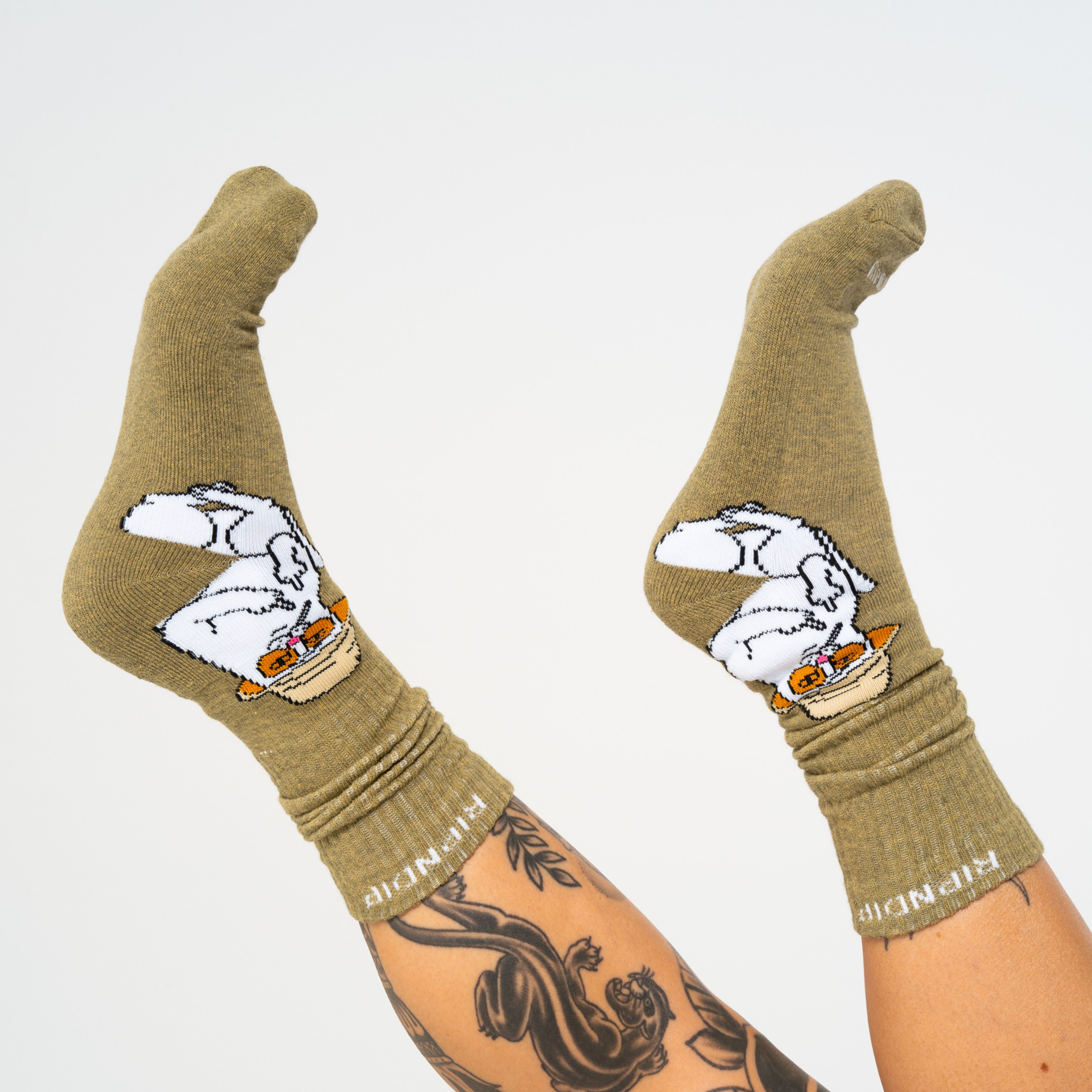 NERMAL S THOMPSON SOCKS (HEATER OLIVE)