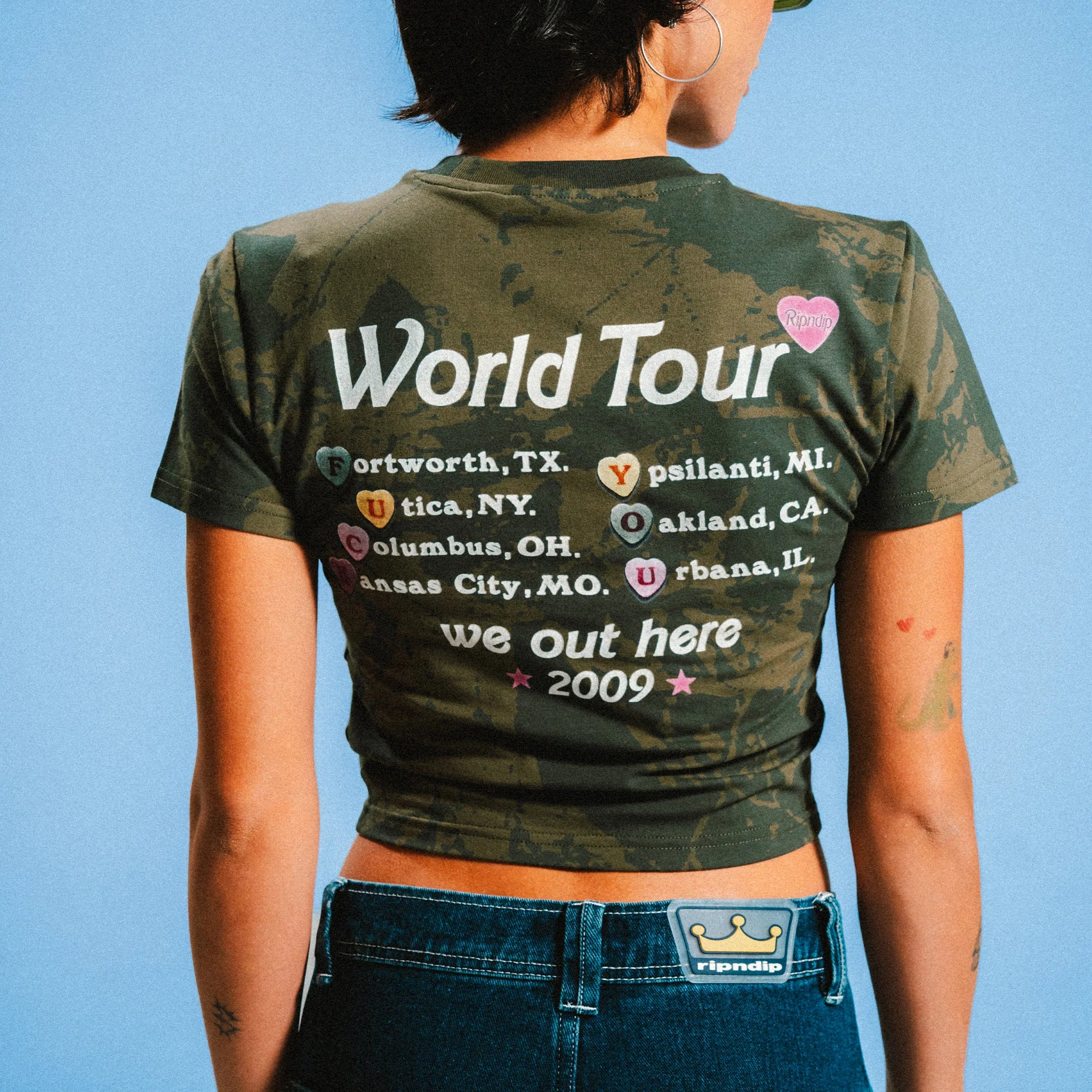 OUT HERE TOUR CROPPED BABY TEE