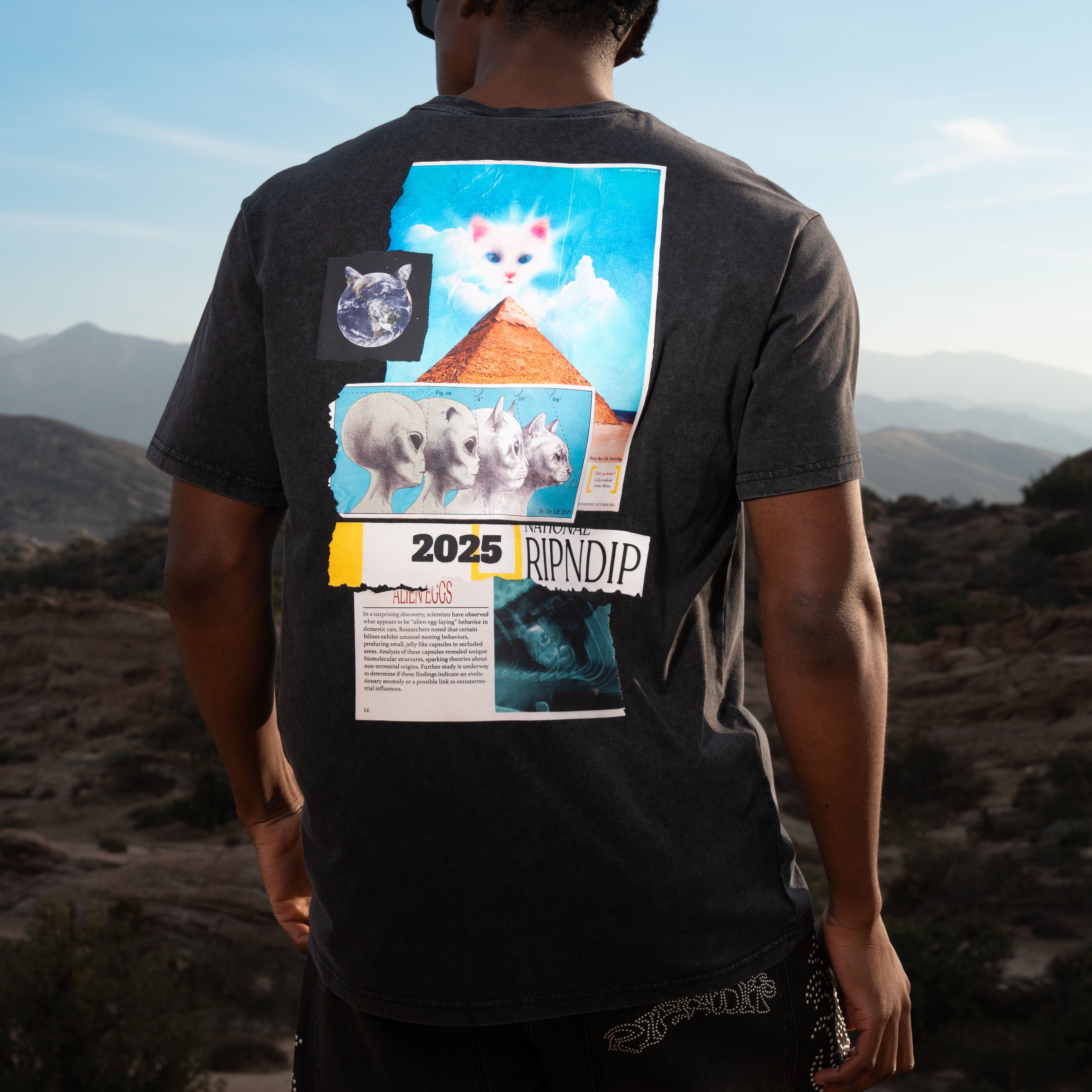 NERM GEO TEE (BLACK VINTAGE WASH)