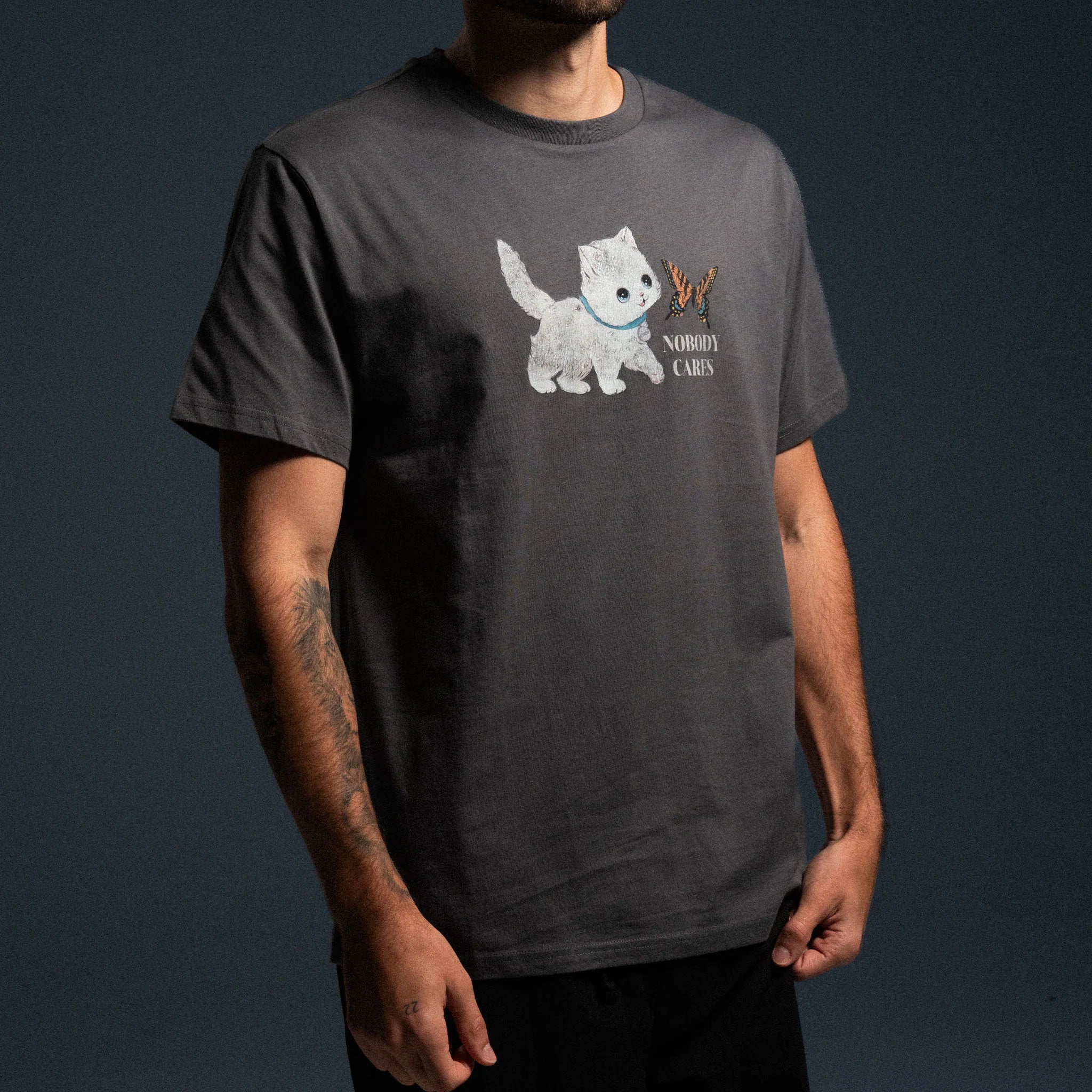 NOBODY CARES TEE (CHARCOAL)