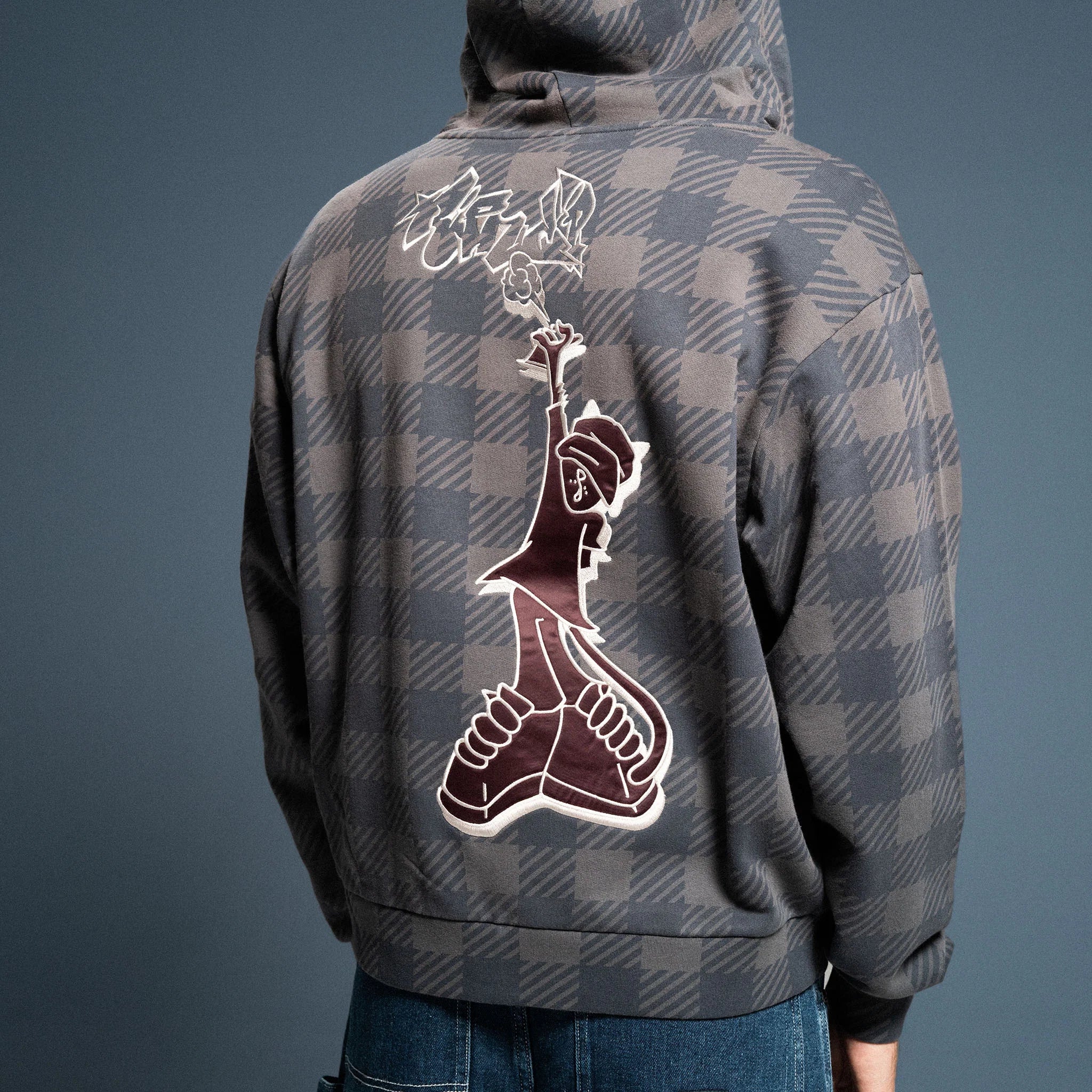 HARD IN DA PAINT ZIP-UP HOODIE (CHARCOAL SUN FADE)