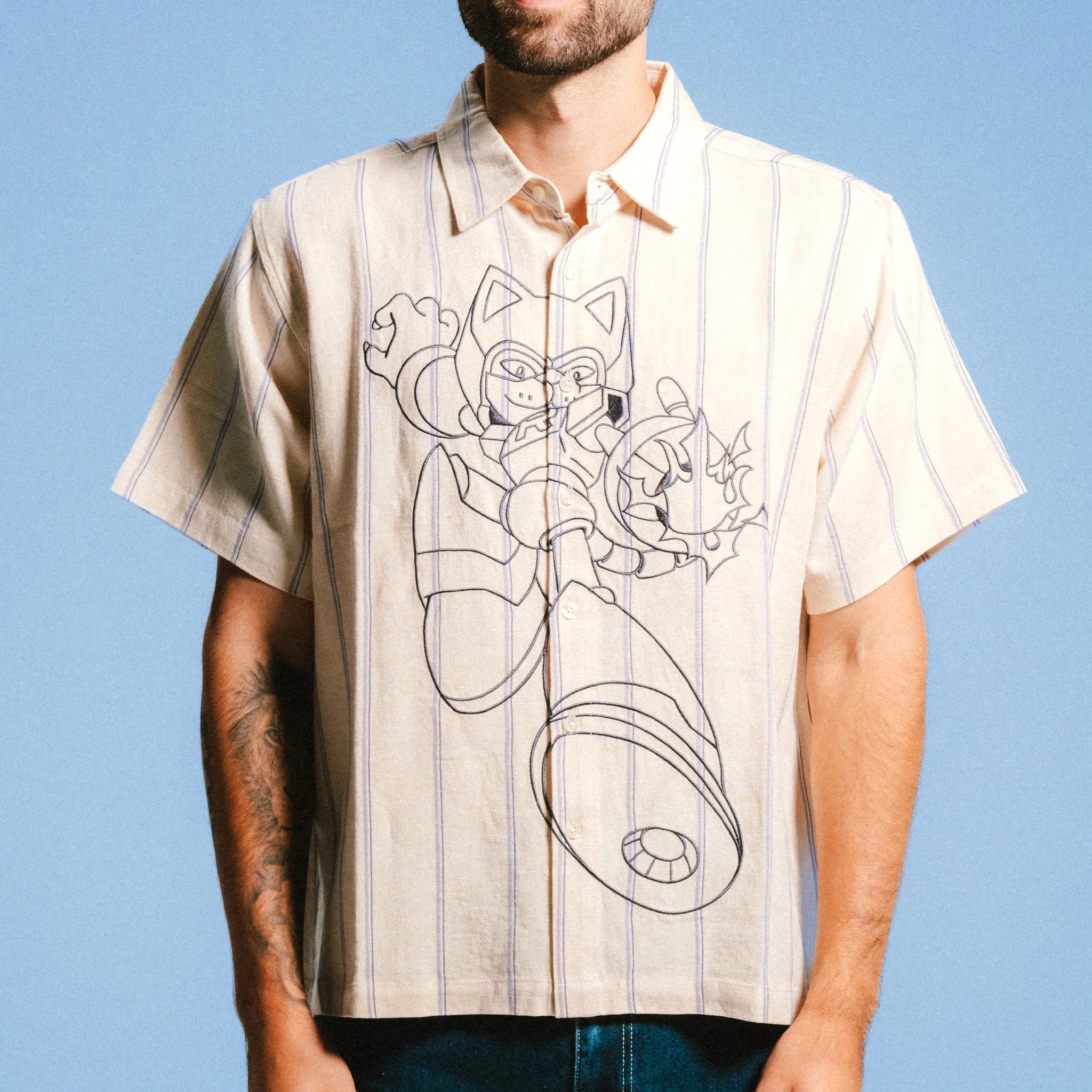 ROKKUNERM BUTTON UP (OFF WHITE)