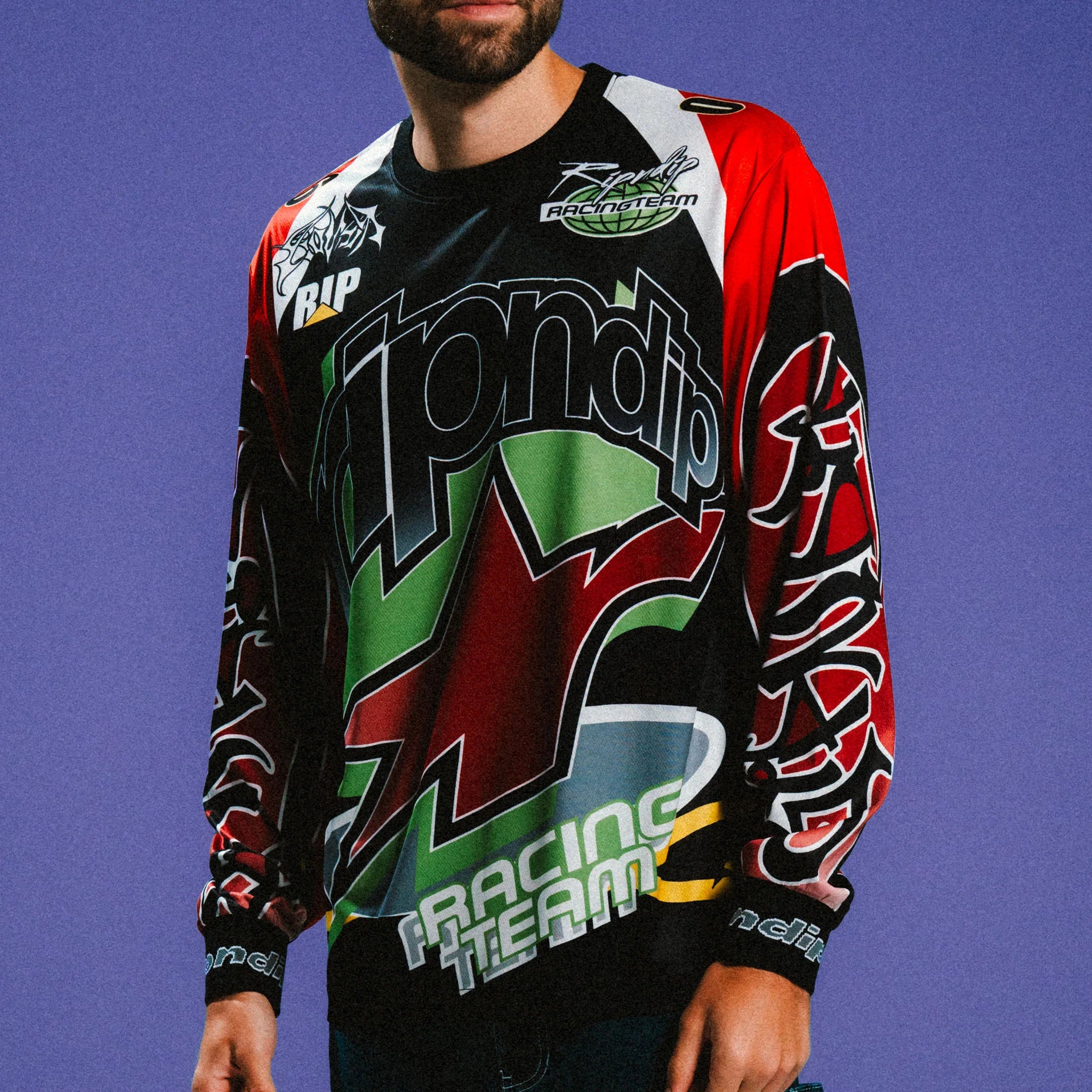 RIPNDIP ALL-STAR LONG SLEEVE JERSEY (RED/BLACK)