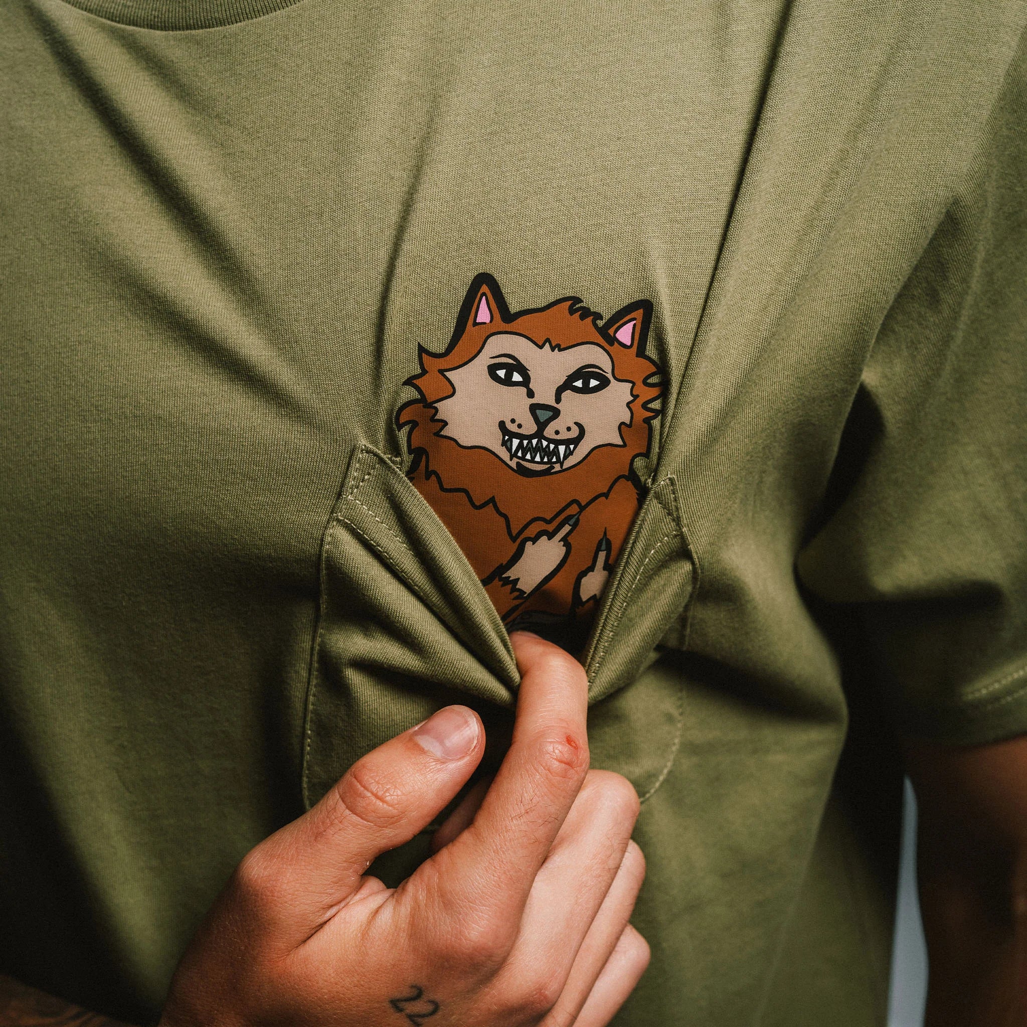FULL MOON NERM POCKET TEE (LIGHT FOREST)