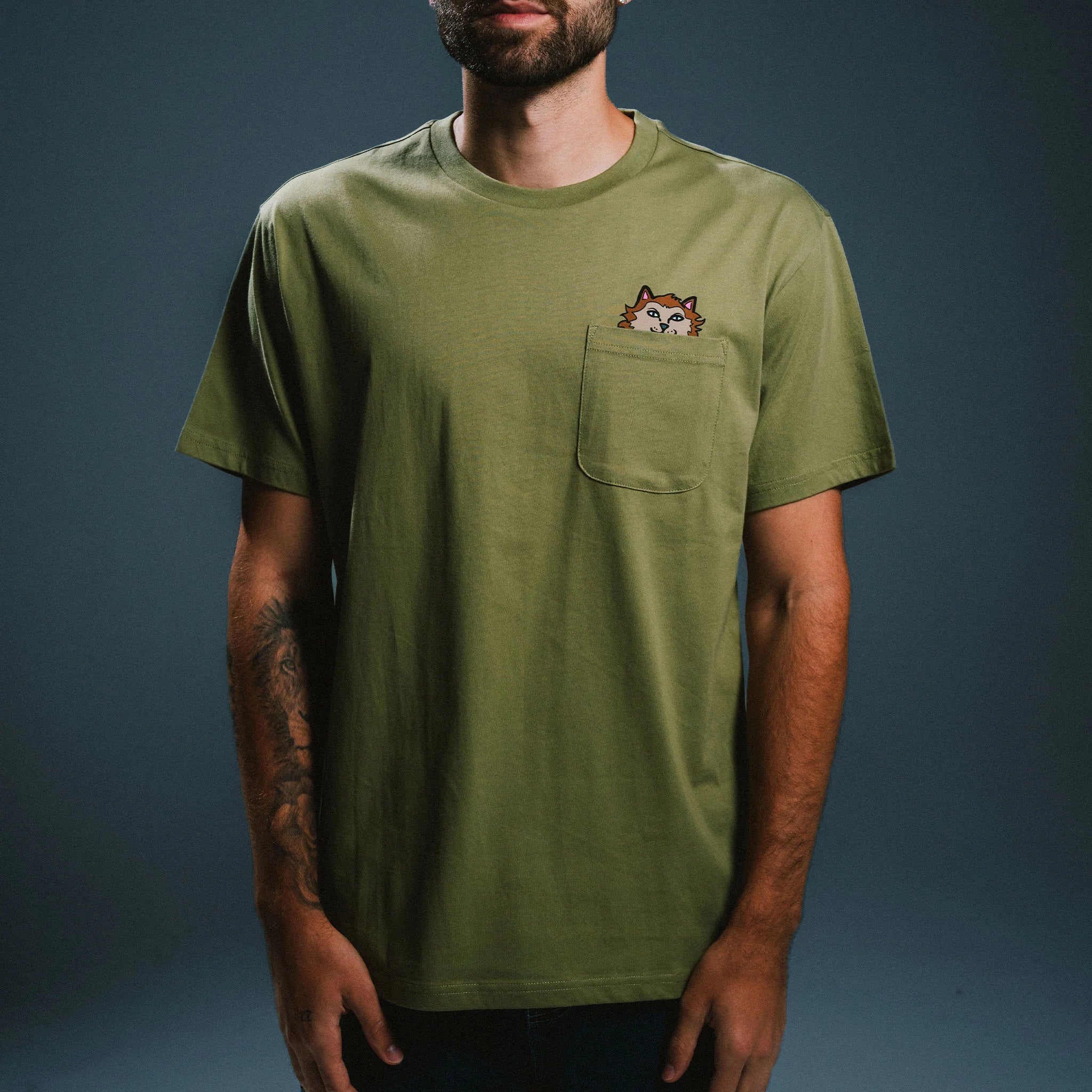 FULL MOON NERM POCKET TEE (LIGHT FOREST)