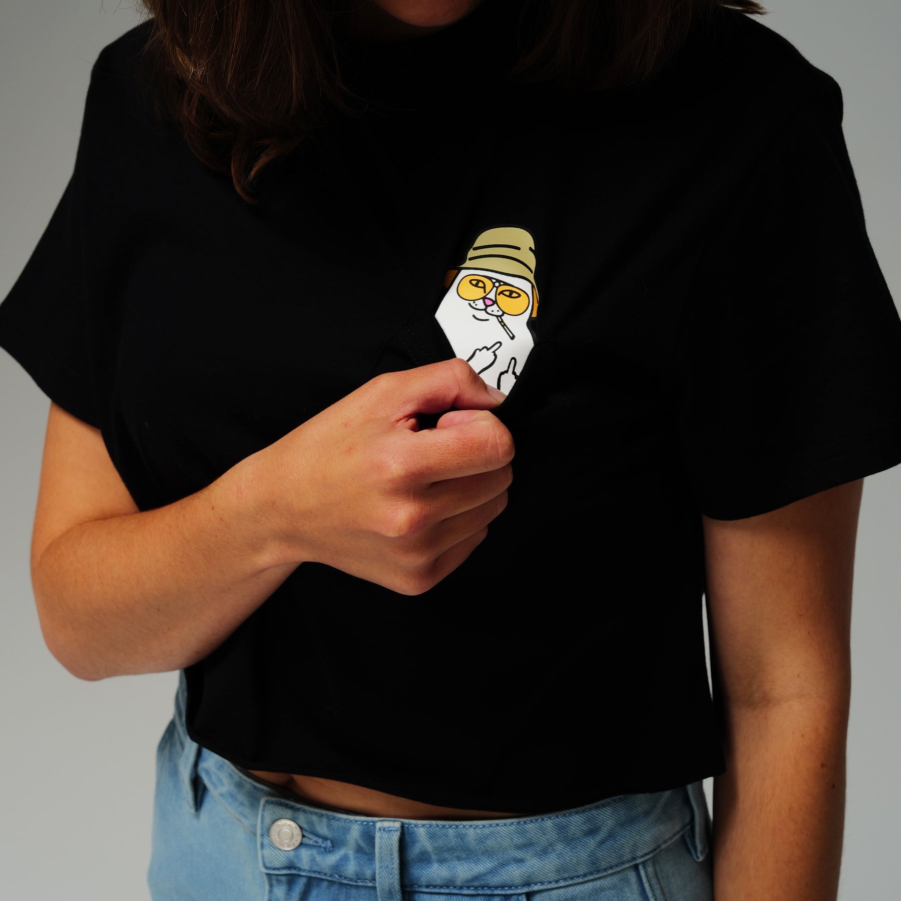 NERMAL S THOMPSON CROPPED BABY POCKET TEE