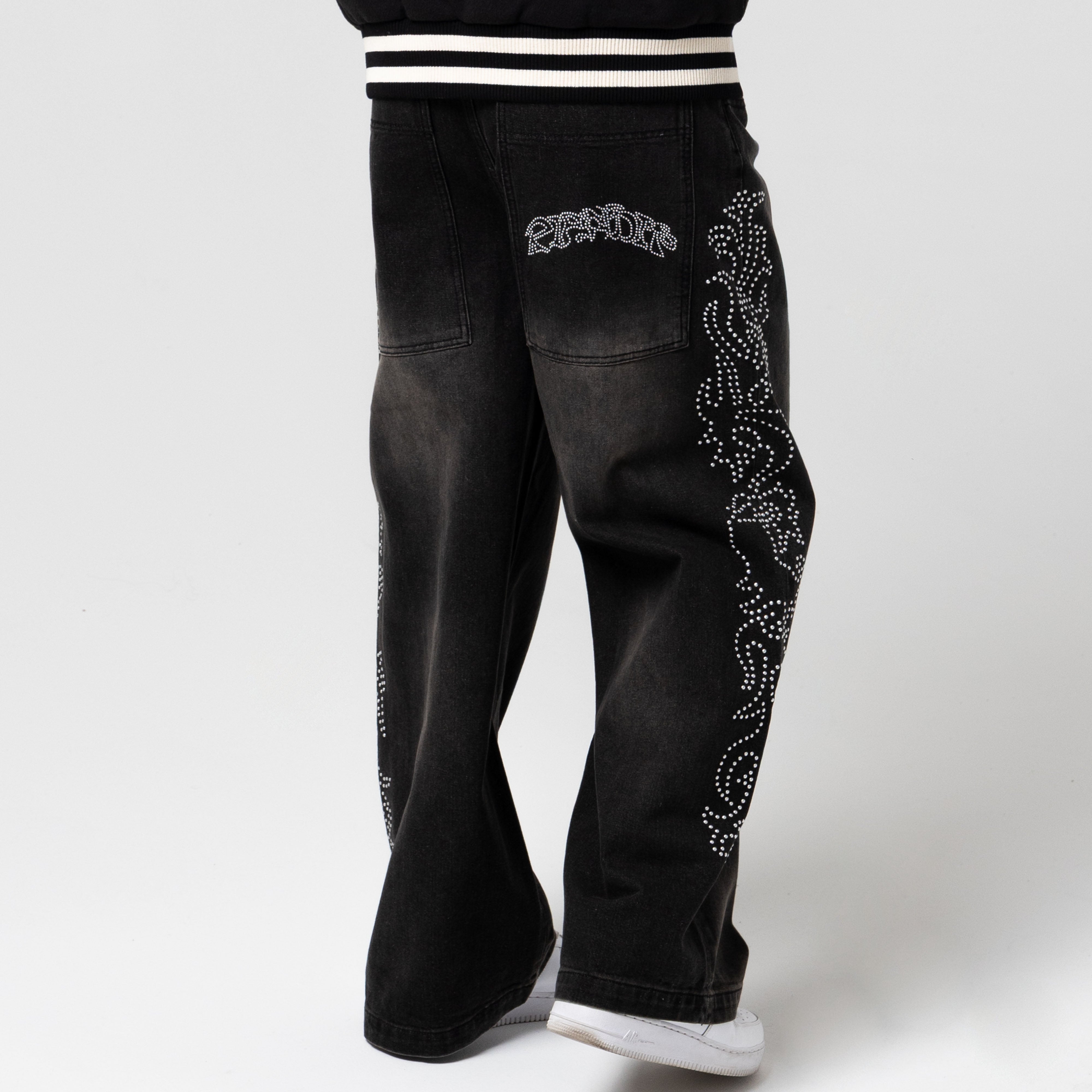 PRETTY FLACKO EXTRA WIDE LEG PANTS (BLACK VINTAGE WASH)