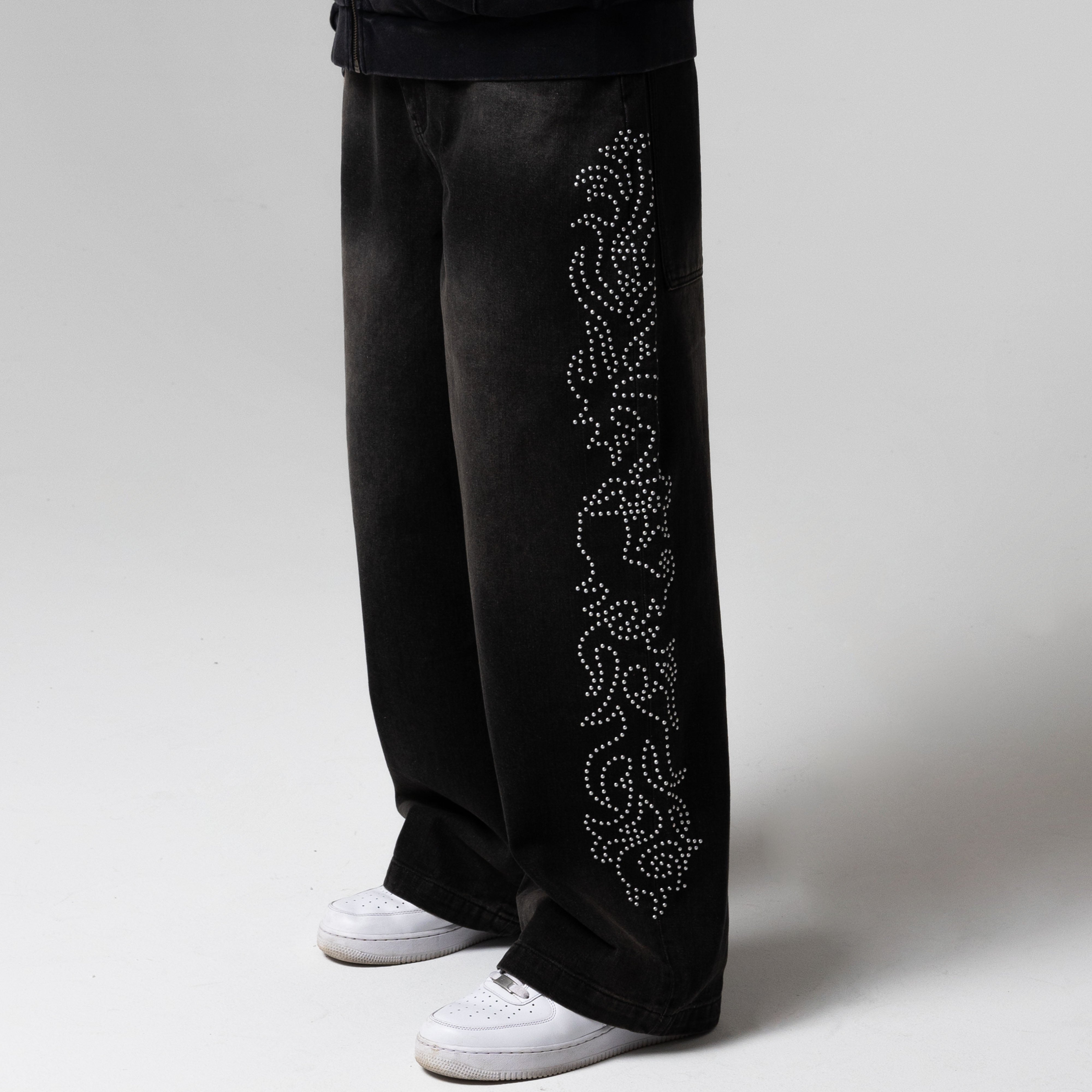 PRETTY FLACKO EXTRA WIDE LEG PANTS (BLACK VINTAGE WASH)