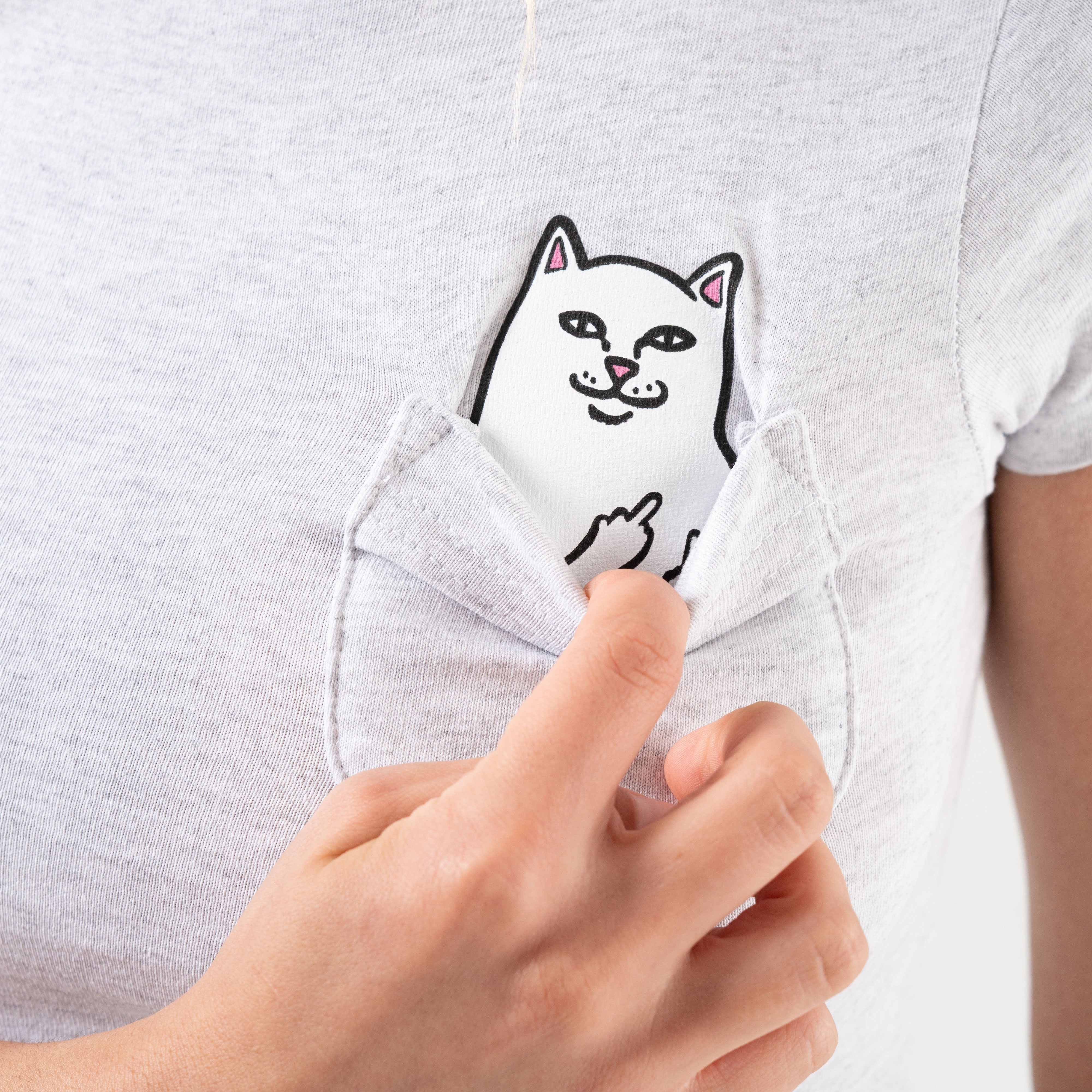 LORD NERMAL CROPPED BABY POCKET TEE (ASH HEATHER)