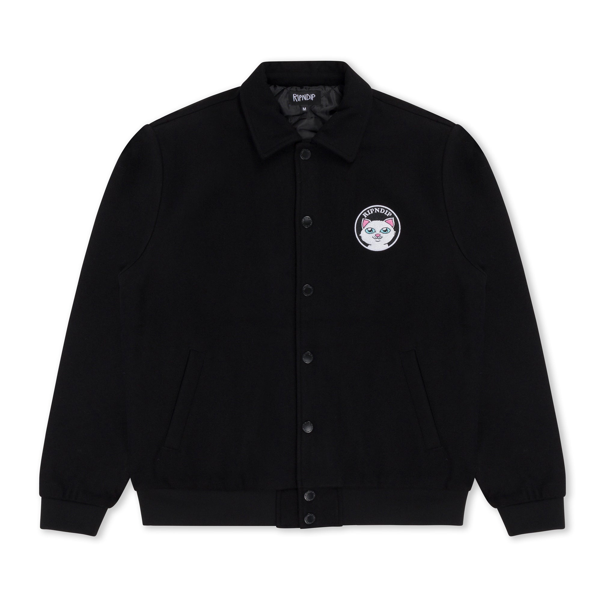 Stop Being A Pussy Varsity Jacket (Black)