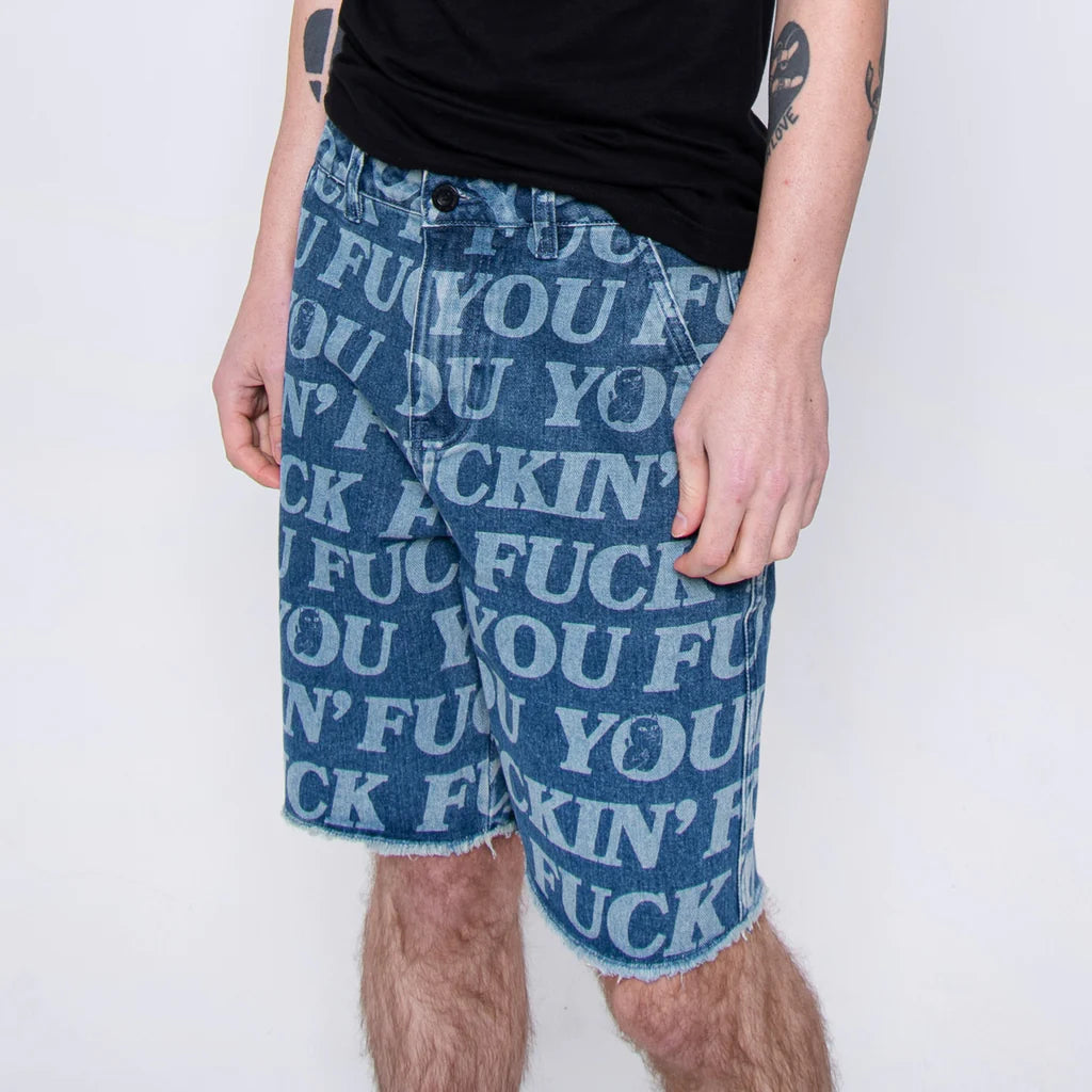Fuckin Fuck Denim Shorts (Medium Wash)